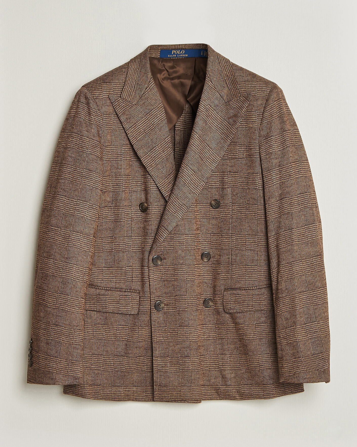 Herre | Blazere & jakker | Polo Ralph Lauren | Double Breasted Glenplaid Knit Sportcoat Tan/Brown
