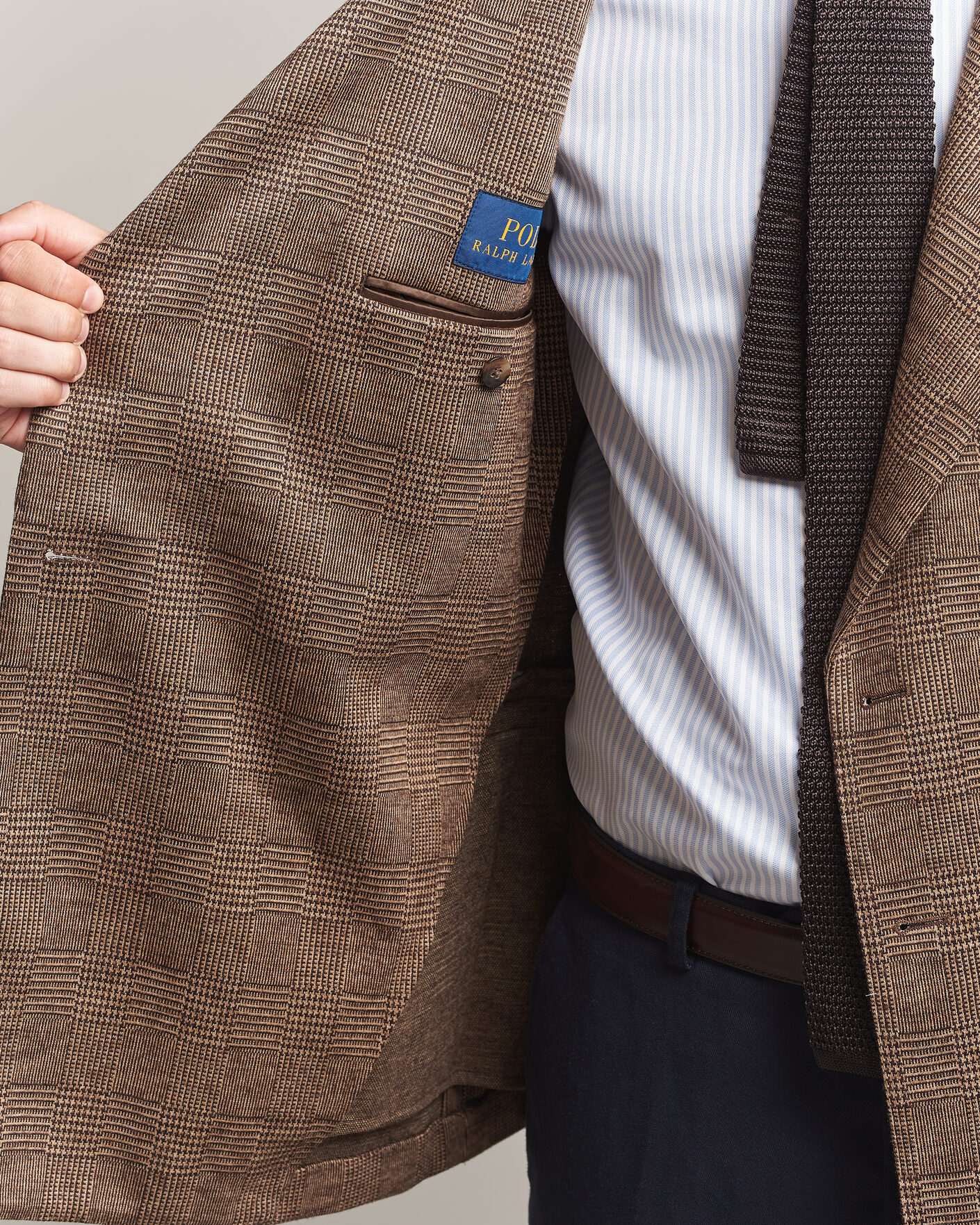 Herre | Blazere & jakker | Polo Ralph Lauren | Double Breasted Glenplaid Knit Sportcoat Tan/Brown