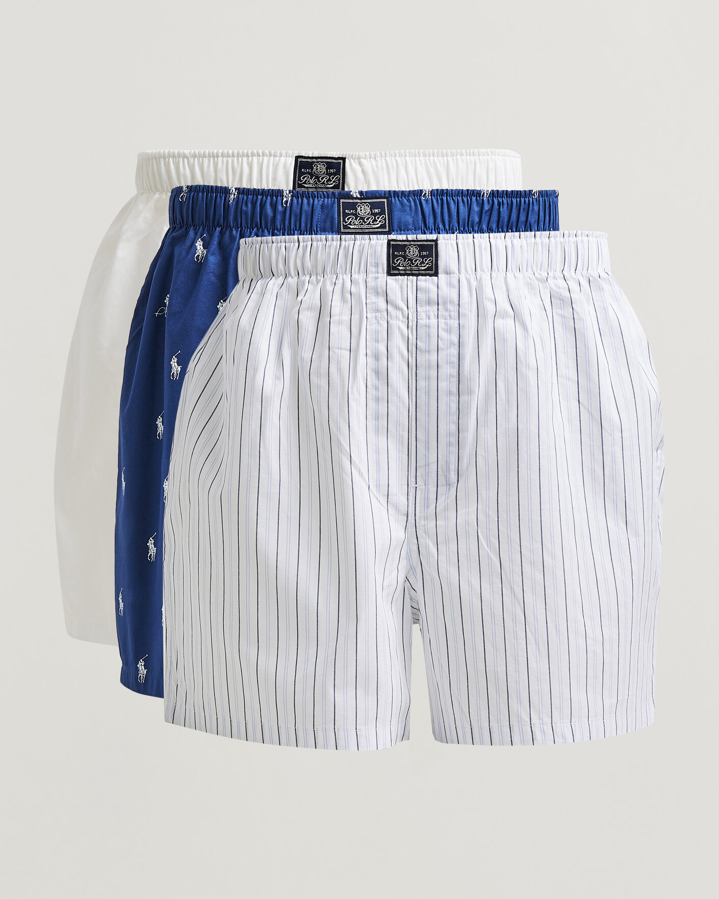 Herre | Undertøj | Polo Ralph Lauren | 3-Pack Woven Boxer Blue/White