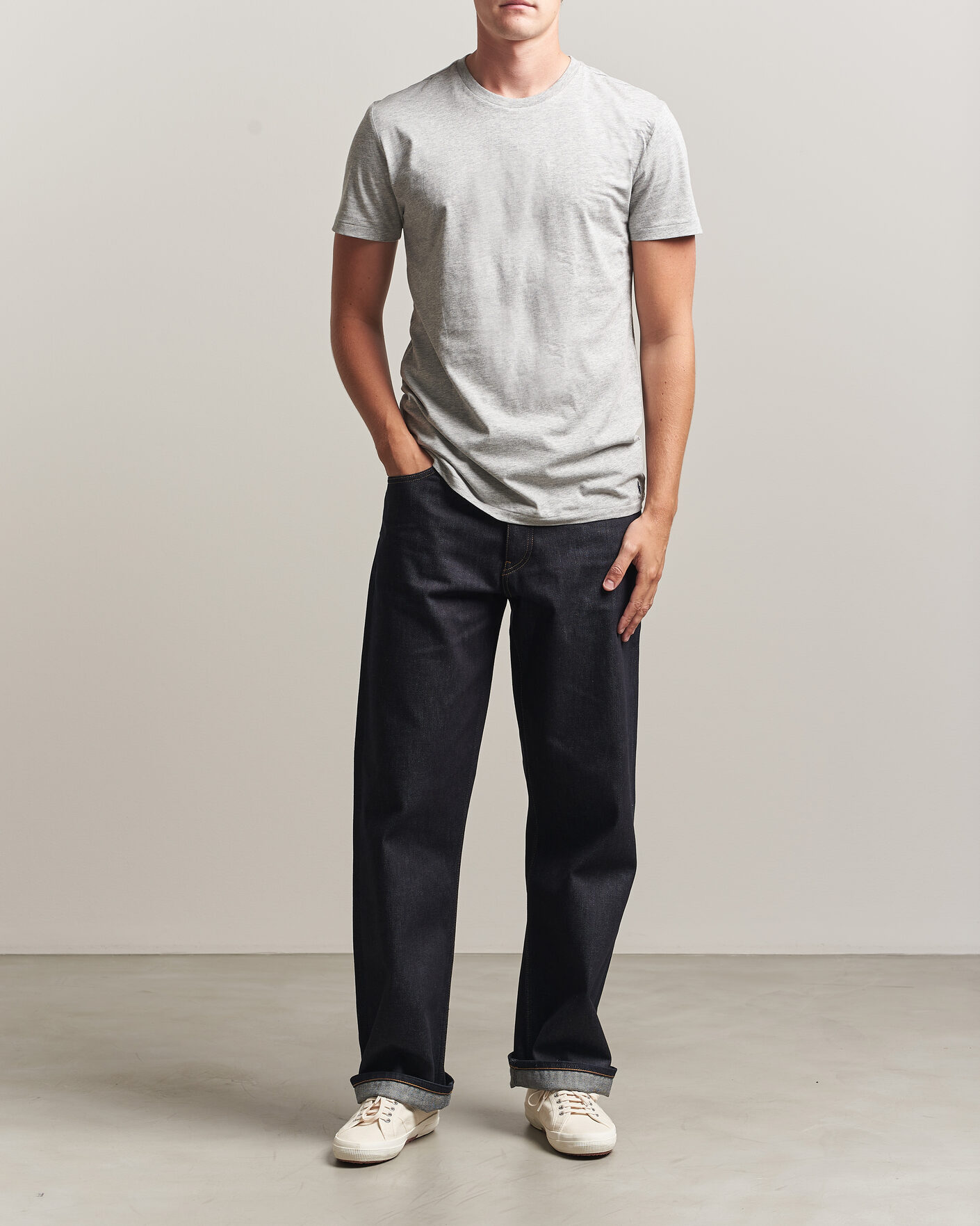 Herre | T-Shirts | Polo Ralph Lauren | 3-Pack Crew Neck T-Shirt Grey/Navy/Blue