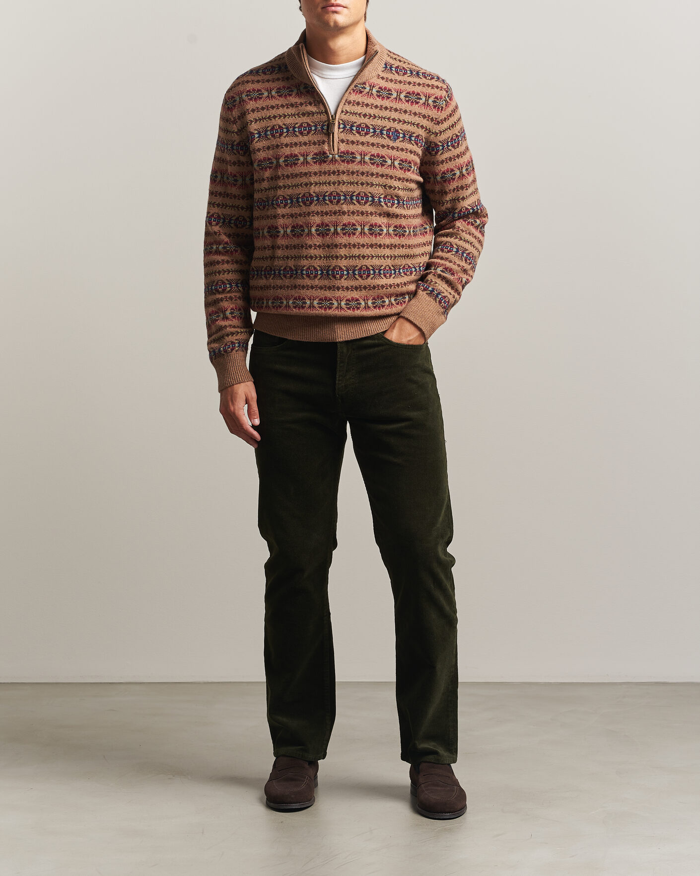 Herre | Bukser | Polo Ralph Lauren | Stretch Corduroy Straight Fit Pants Estate Olive