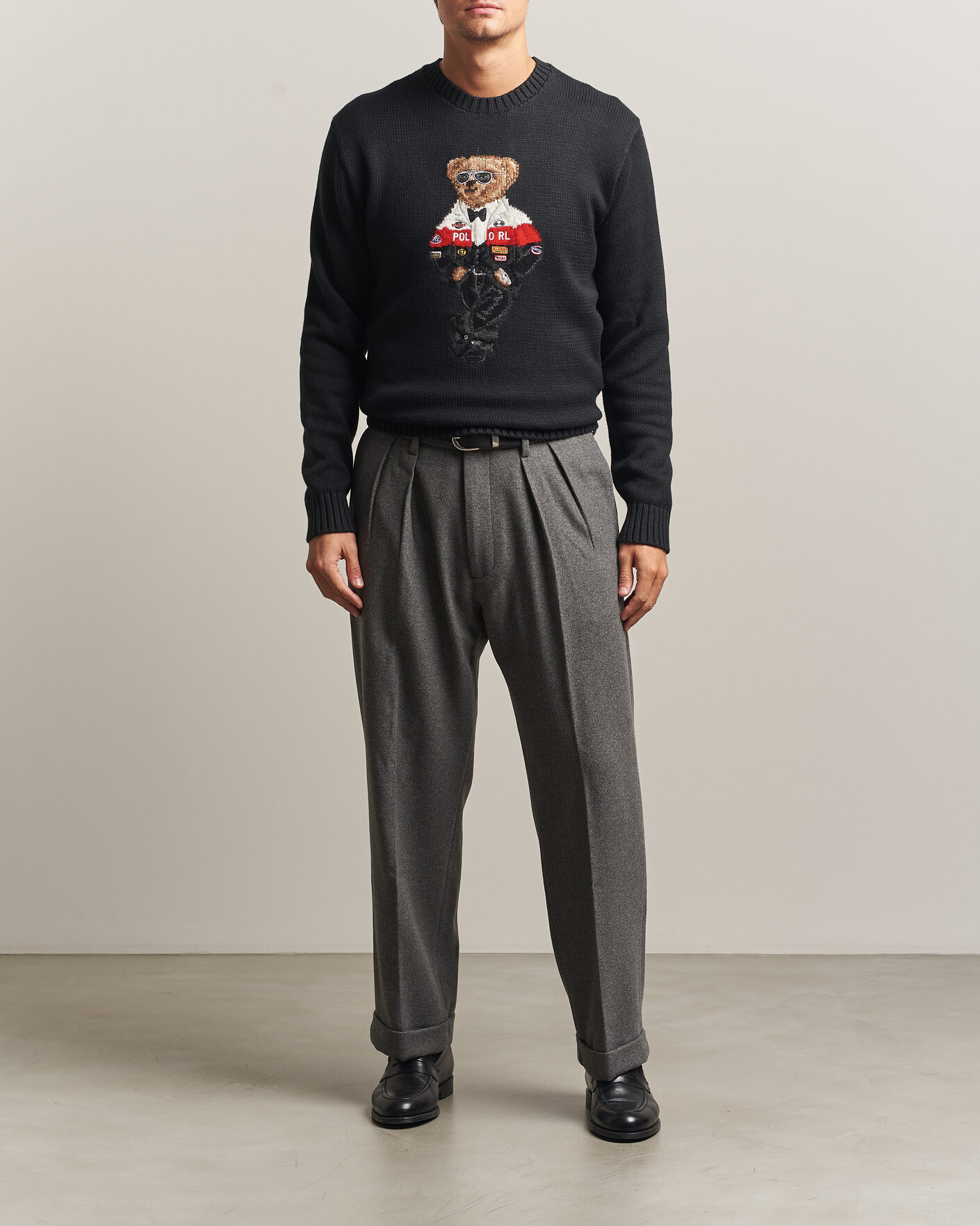 Herre | Bukser | Polo Ralph Lauren | Flanell Blend Straight Fit Pants Medium Grey