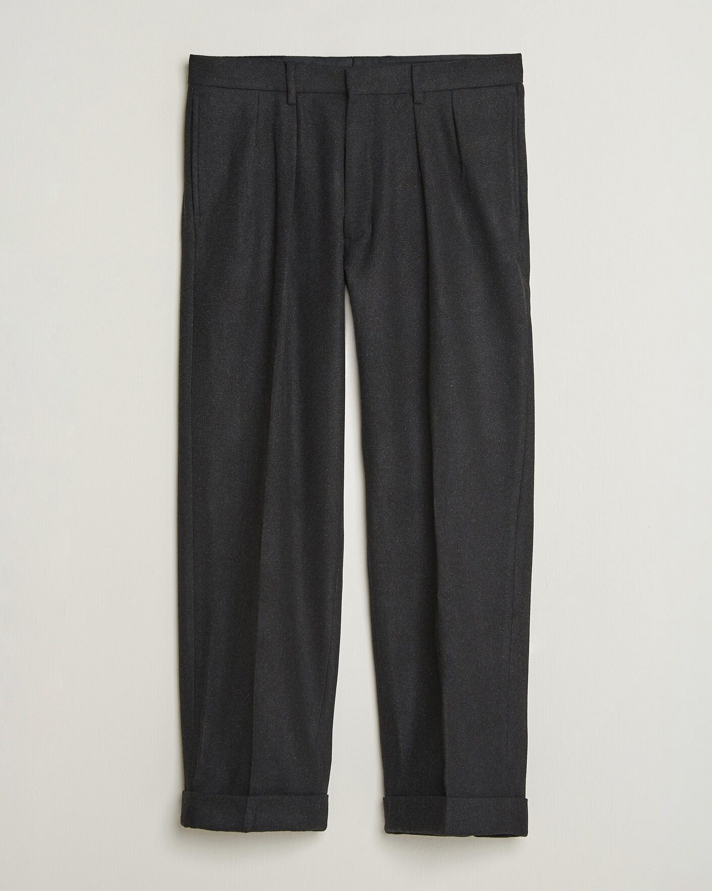Herre | Bukser | Polo Ralph Lauren | Flanell Blend Straight Fit Pants Dark Grey