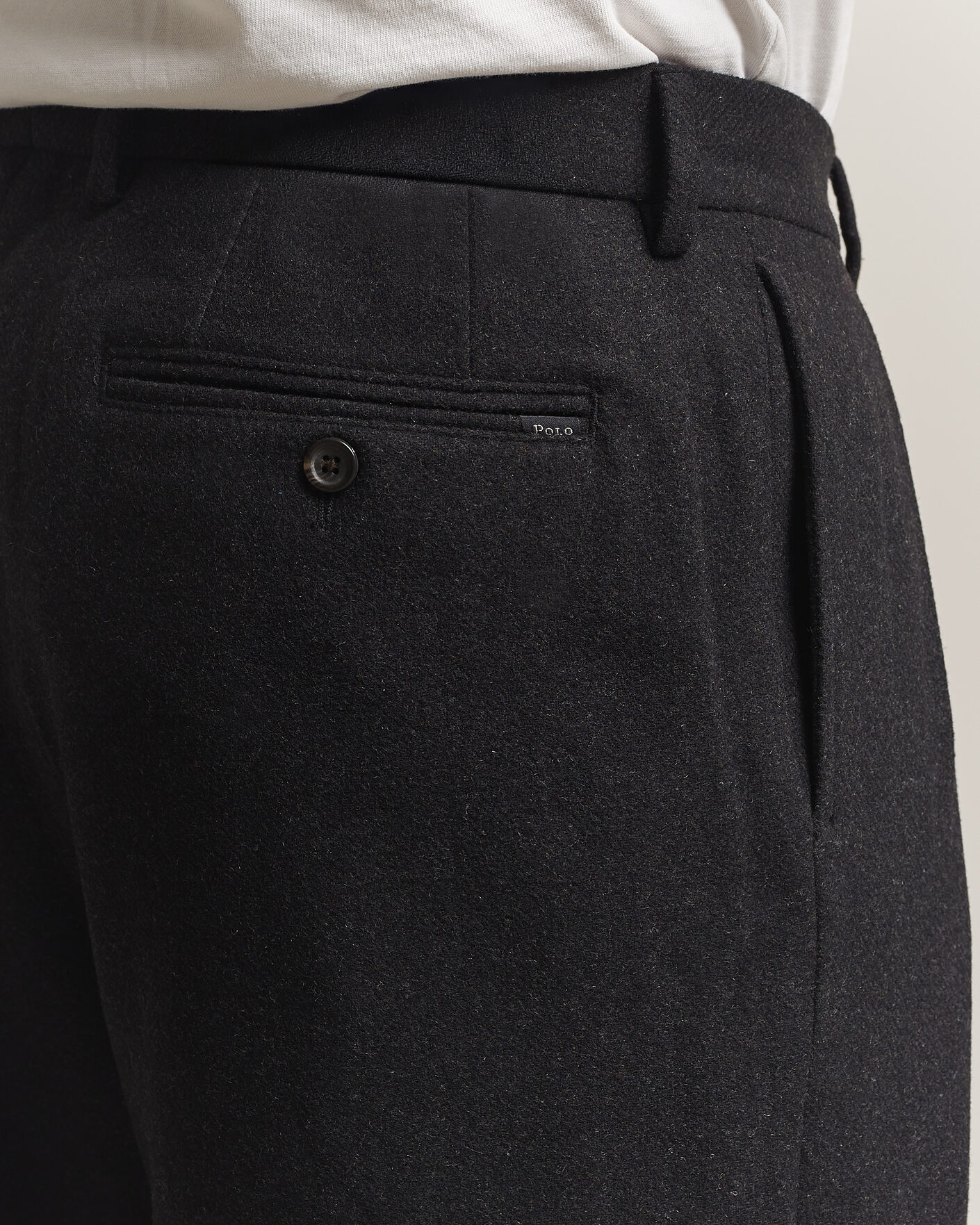 Herre | Bukser | Polo Ralph Lauren | Flanell Blend Straight Fit Pants Dark Grey