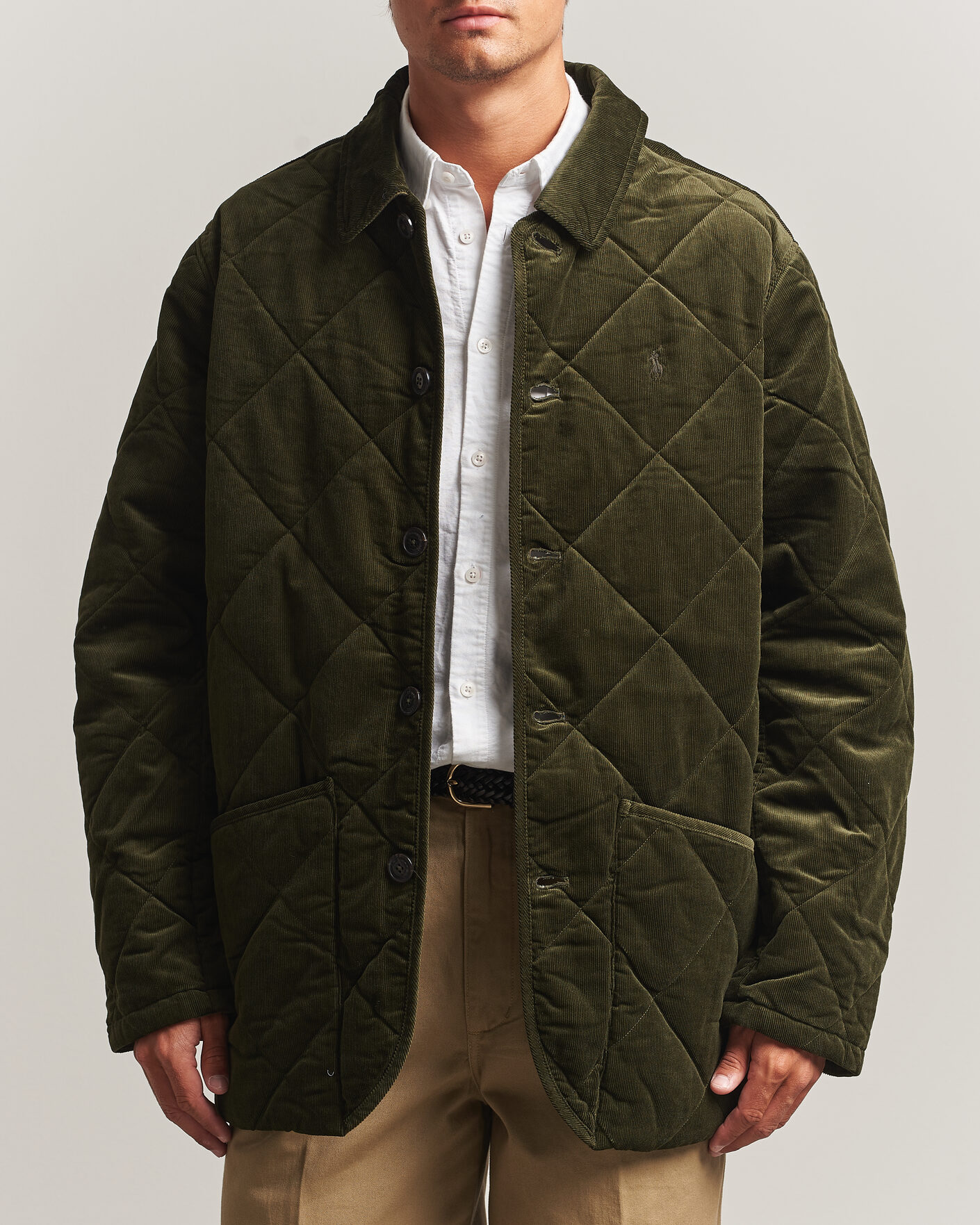 Herre | Jakker | Polo Ralph Lauren | Quilted Corduroy Car Coat Company Olive