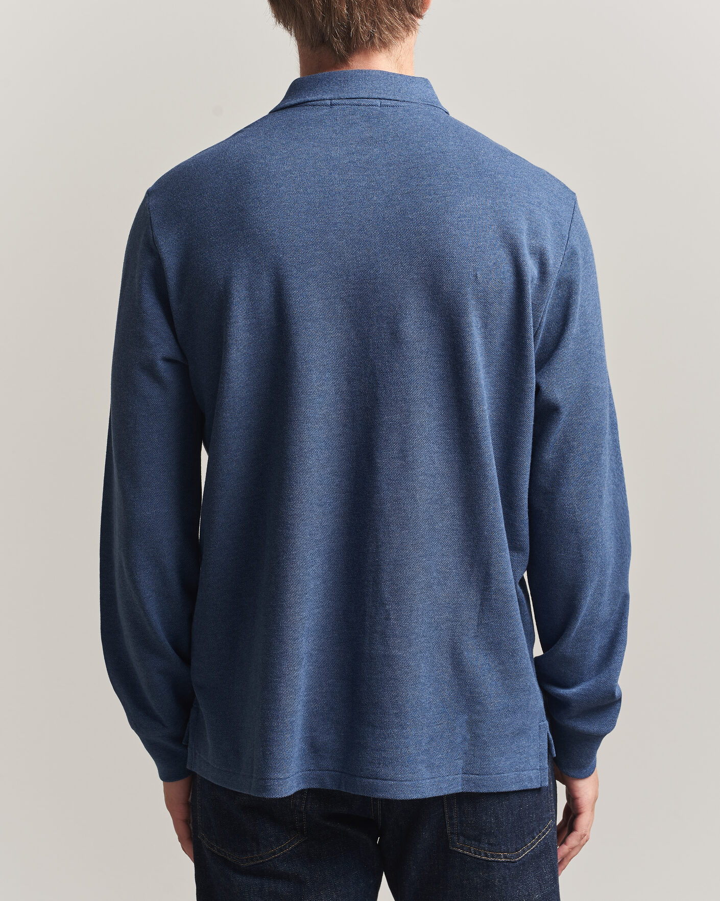 Herre | Polotrøjer | Polo Ralph Lauren | Custom Slim Fit Long Sleeve Polo Derby Blue Heather