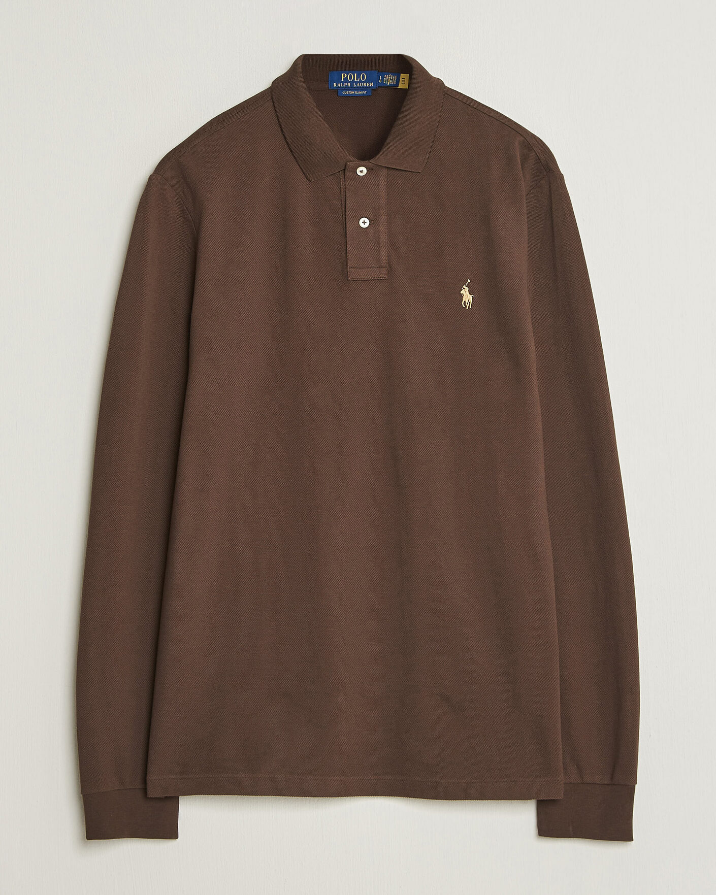 Herre | Polotrøjer | Polo Ralph Lauren | Custom Slim Fit Long Sleeve Polo Nutmeg Brown