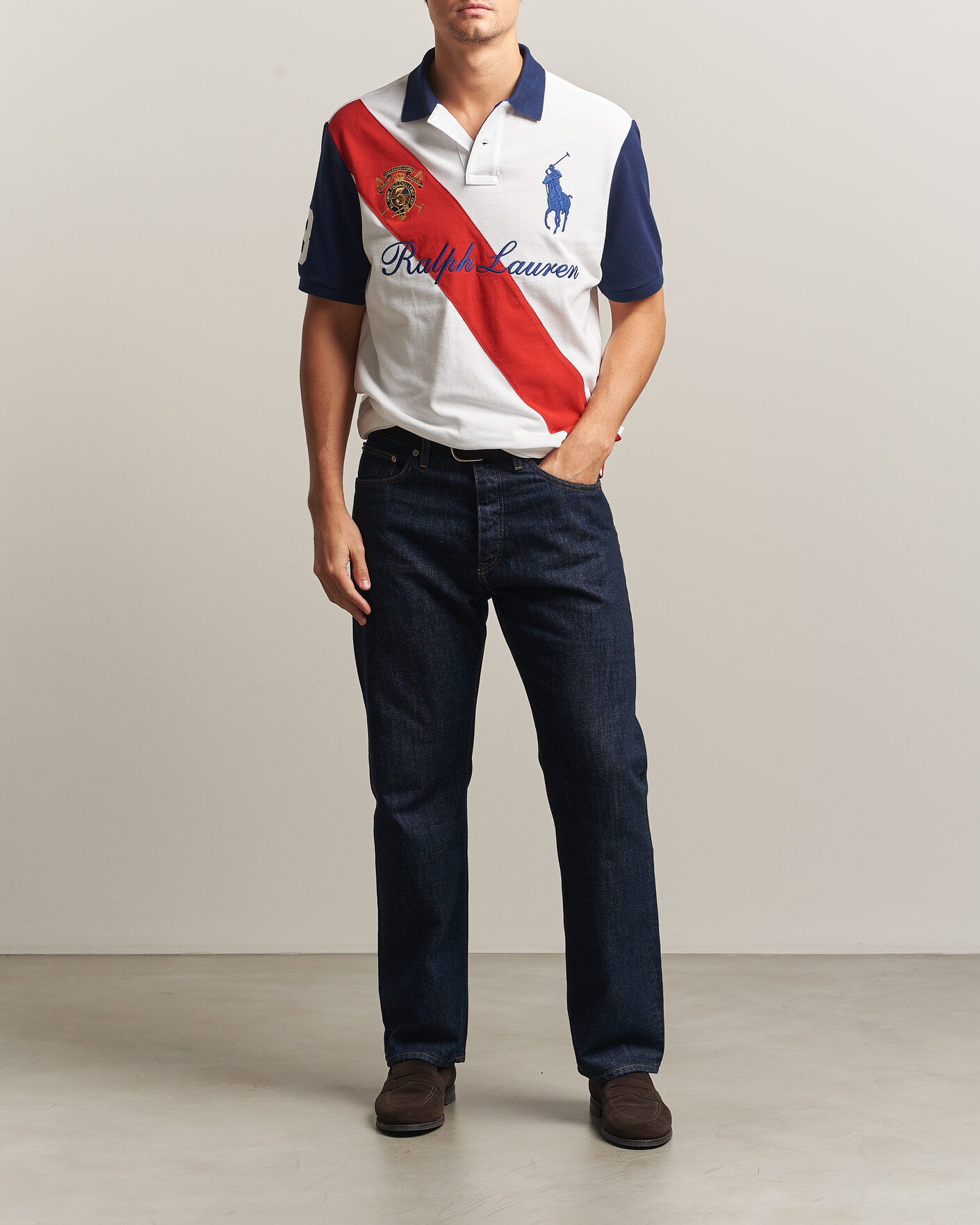 Herre | Polotrøjer | Polo Ralph Lauren | Classic Fit Diagonal Stripe Polo White