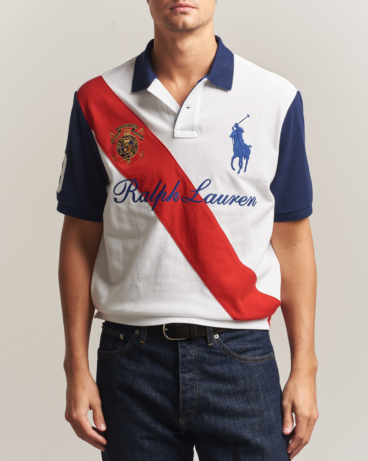 Herre | Polotrøjer | Polo Ralph Lauren | Classic Fit Diagonal Stripe Polo White