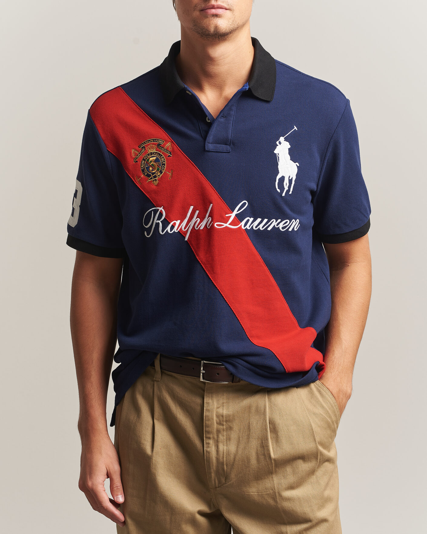 Herre | Polotrøjer | Polo Ralph Lauren | Classic Fit Diagonal Stripe Polo Newport Navy