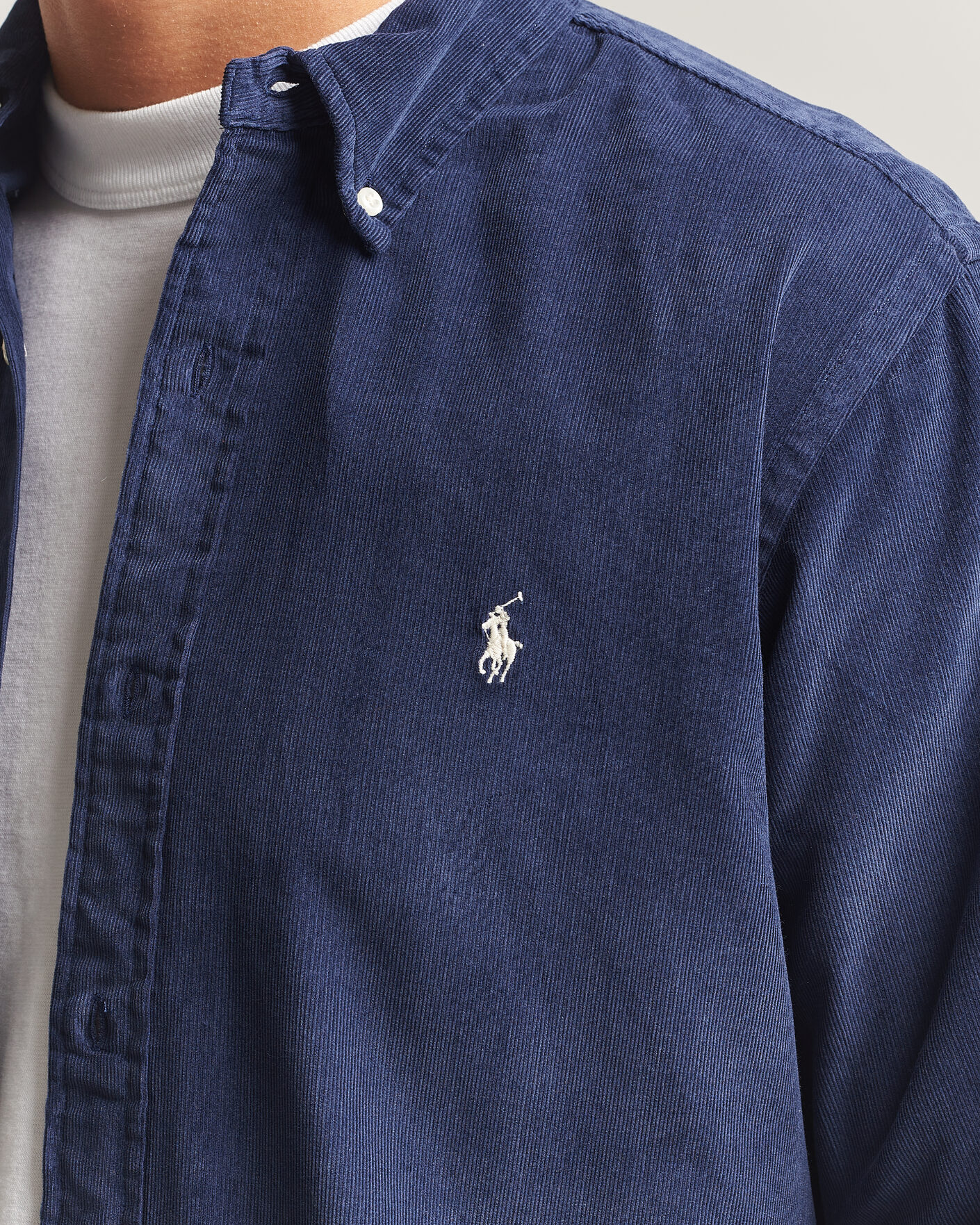 Herre | Skjorter | Polo Ralph Lauren | Custom Fit BD Corduroy Shirt Newport Navy