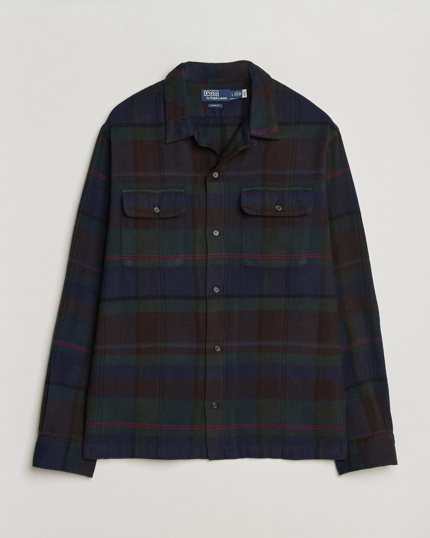 Herre | Skjorter | Polo Ralph Lauren | Hudson Ranch Checked Overshirt Olive Royal