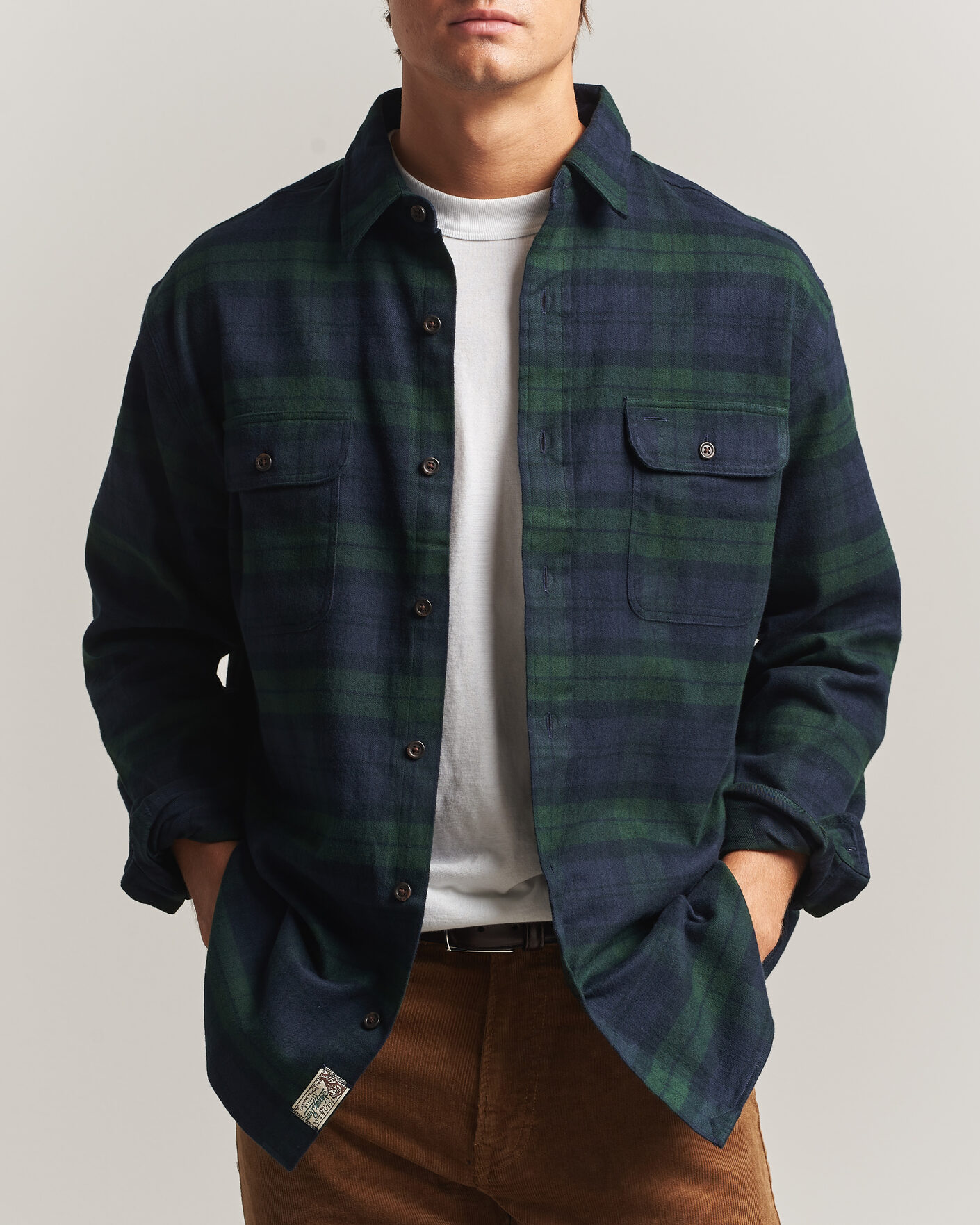 Herre | Skjorter | Polo Ralph Lauren | Classic Fit Shaggy Flannel Shirt Navy Forest