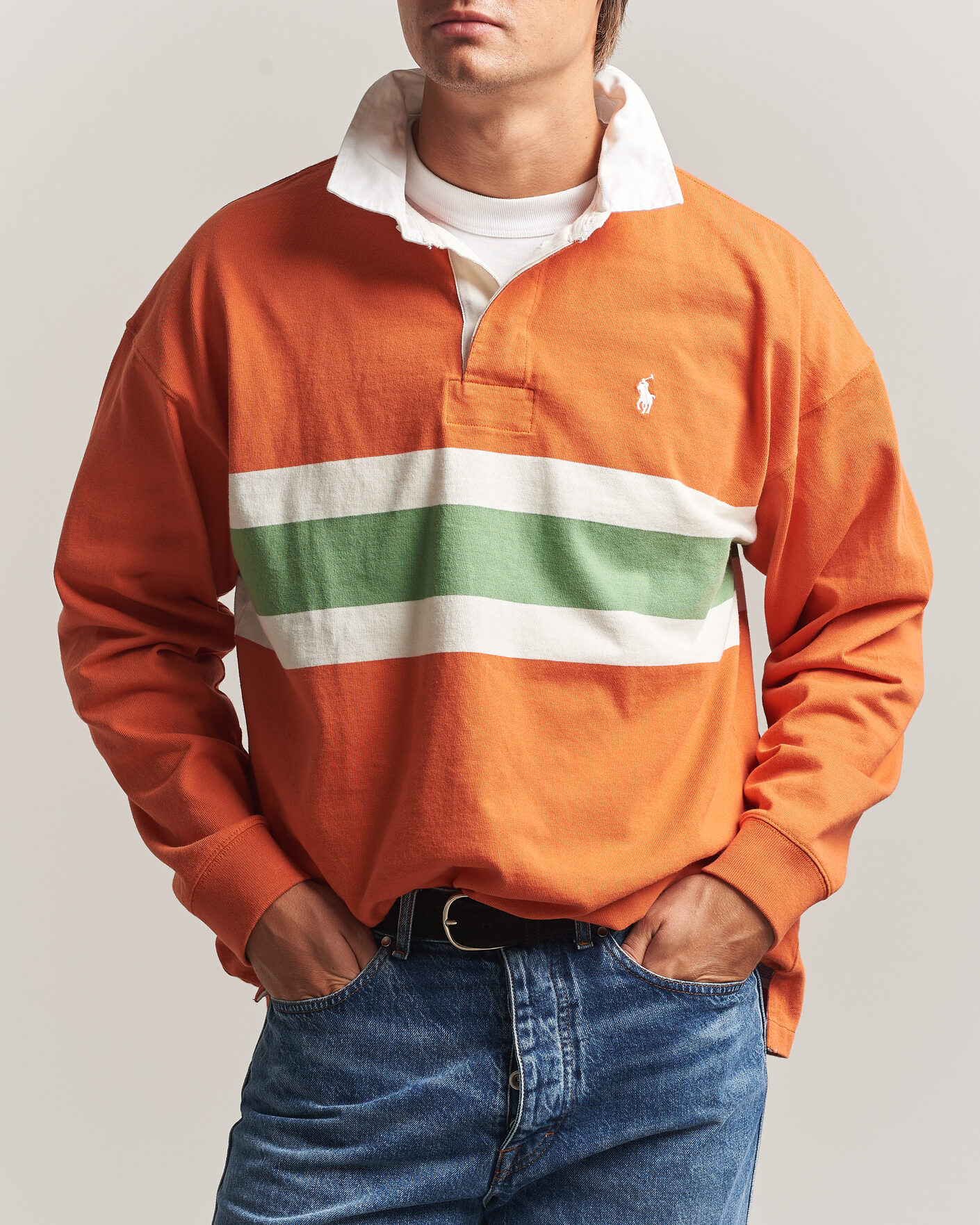 Herre | Trøjer | Polo Ralph Lauren | Knitted Jersey Rugby Shirt Solar Sky Multi
