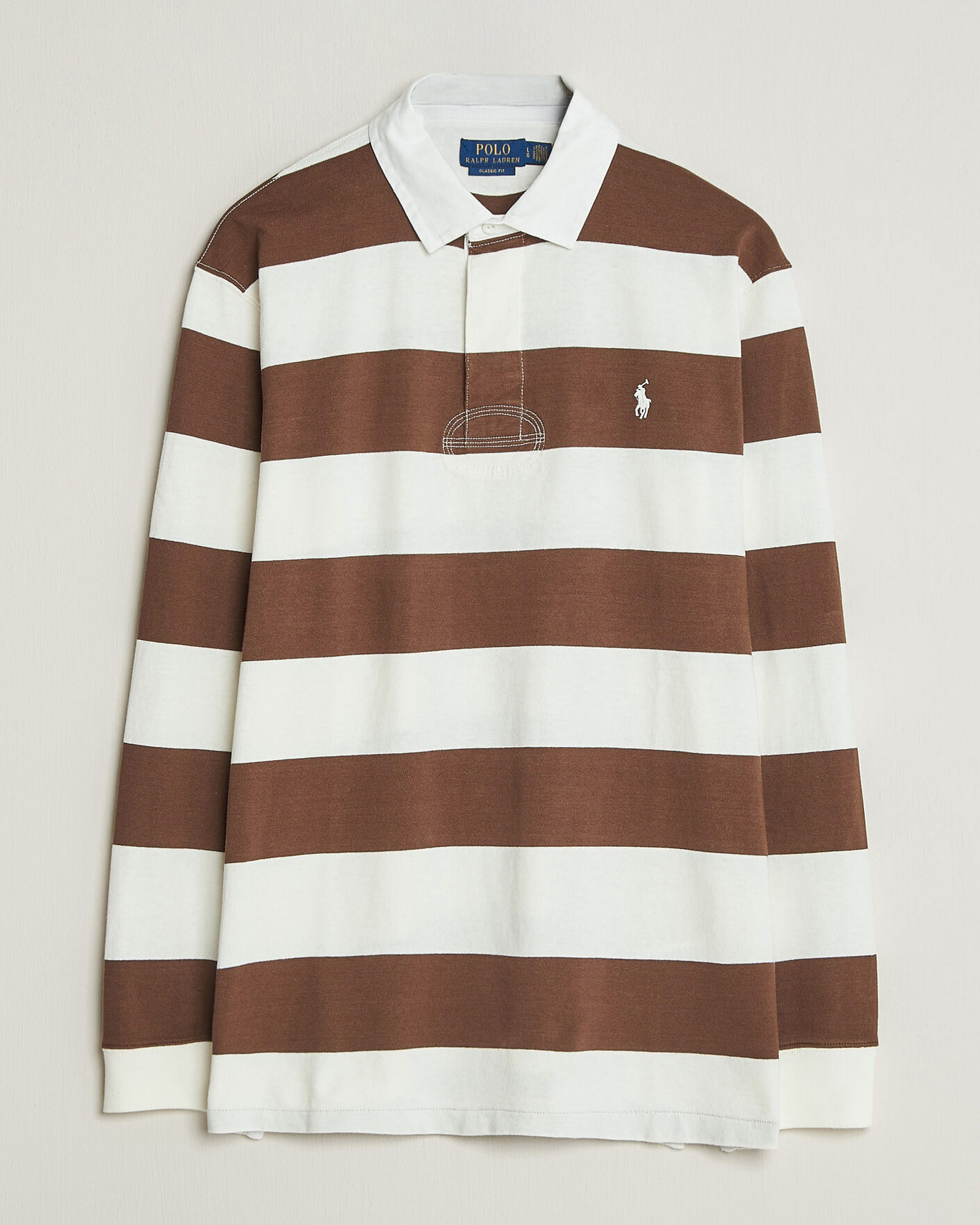 Herre | Trøjer | Polo Ralph Lauren | Striped Jersey Rugger Cream/Brown