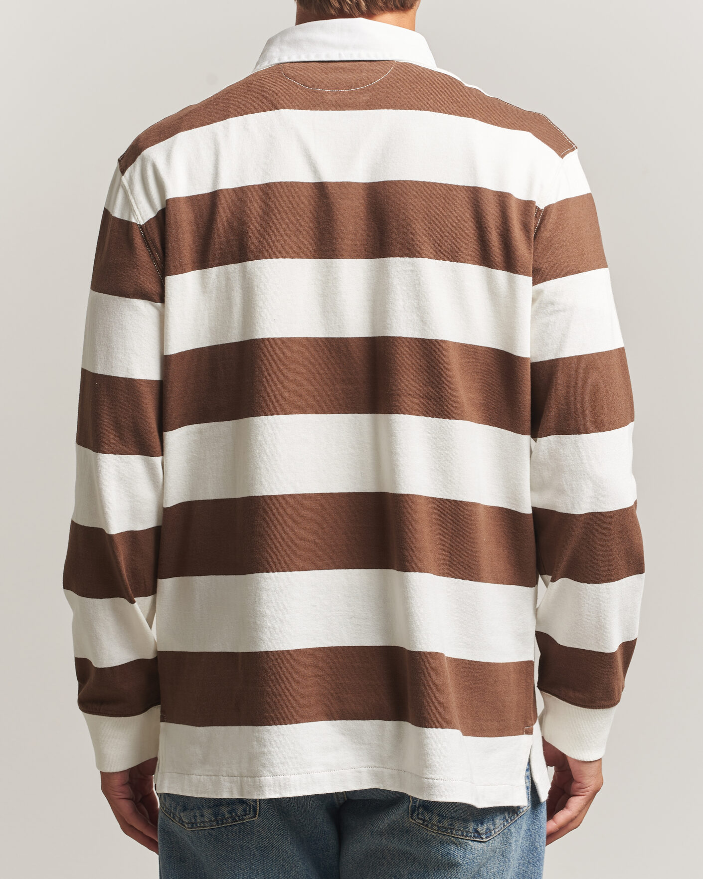 Herre | Trøjer | Polo Ralph Lauren | Striped Jersey Rugger Cream/Brown