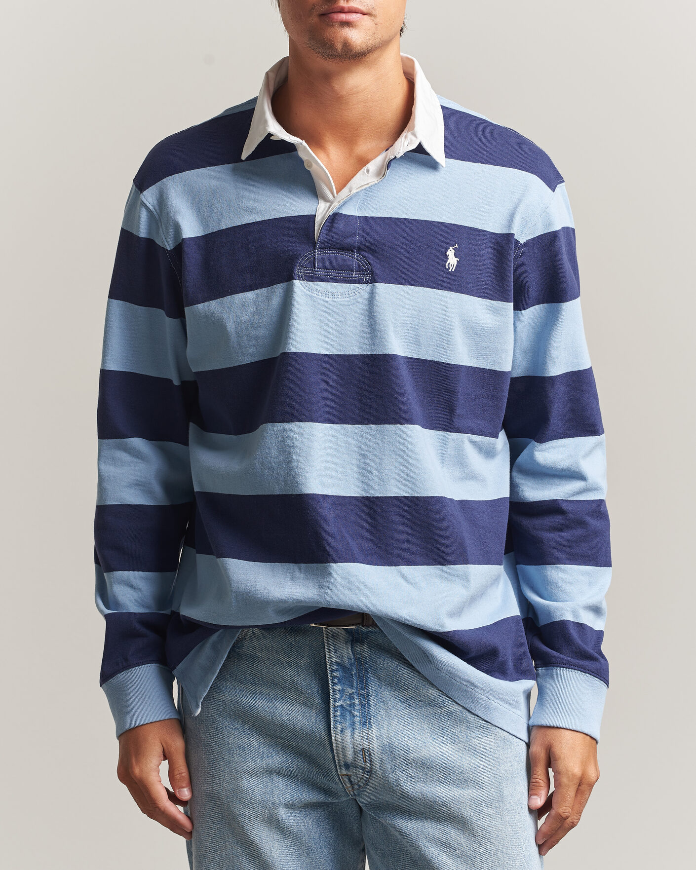 Herre | Trøjer | Polo Ralph Lauren | Striped Jersey Rugger Blue/Navy