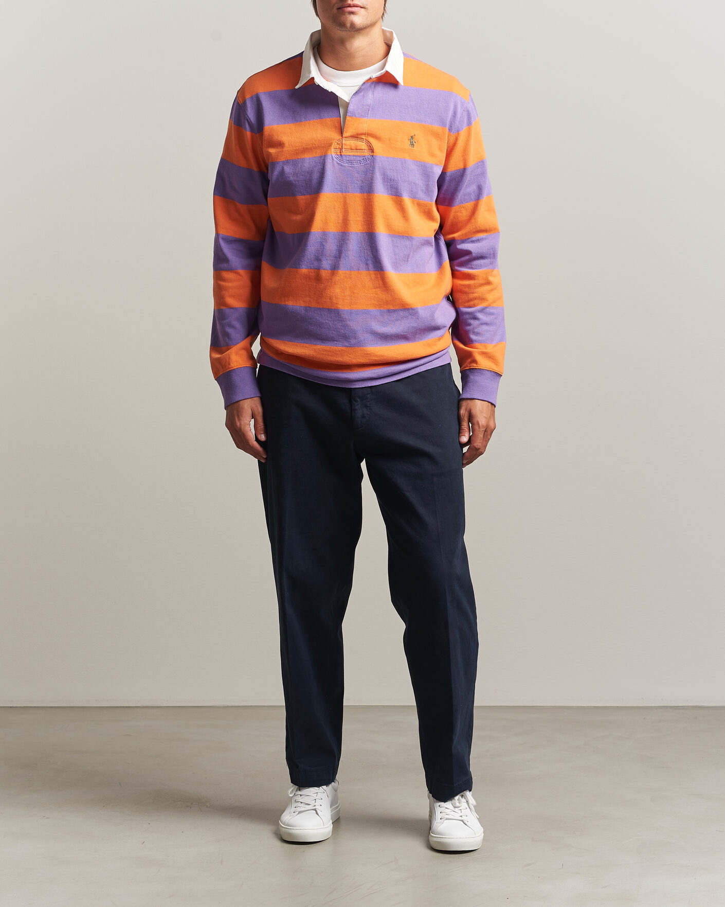 Herre | Trøjer | Polo Ralph Lauren | Striped Jersey Rugger Purple/Orange