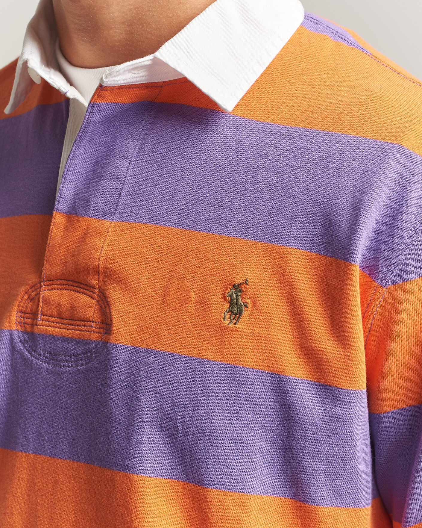 Herre | Trøjer | Polo Ralph Lauren | Striped Jersey Rugger Purple/Orange