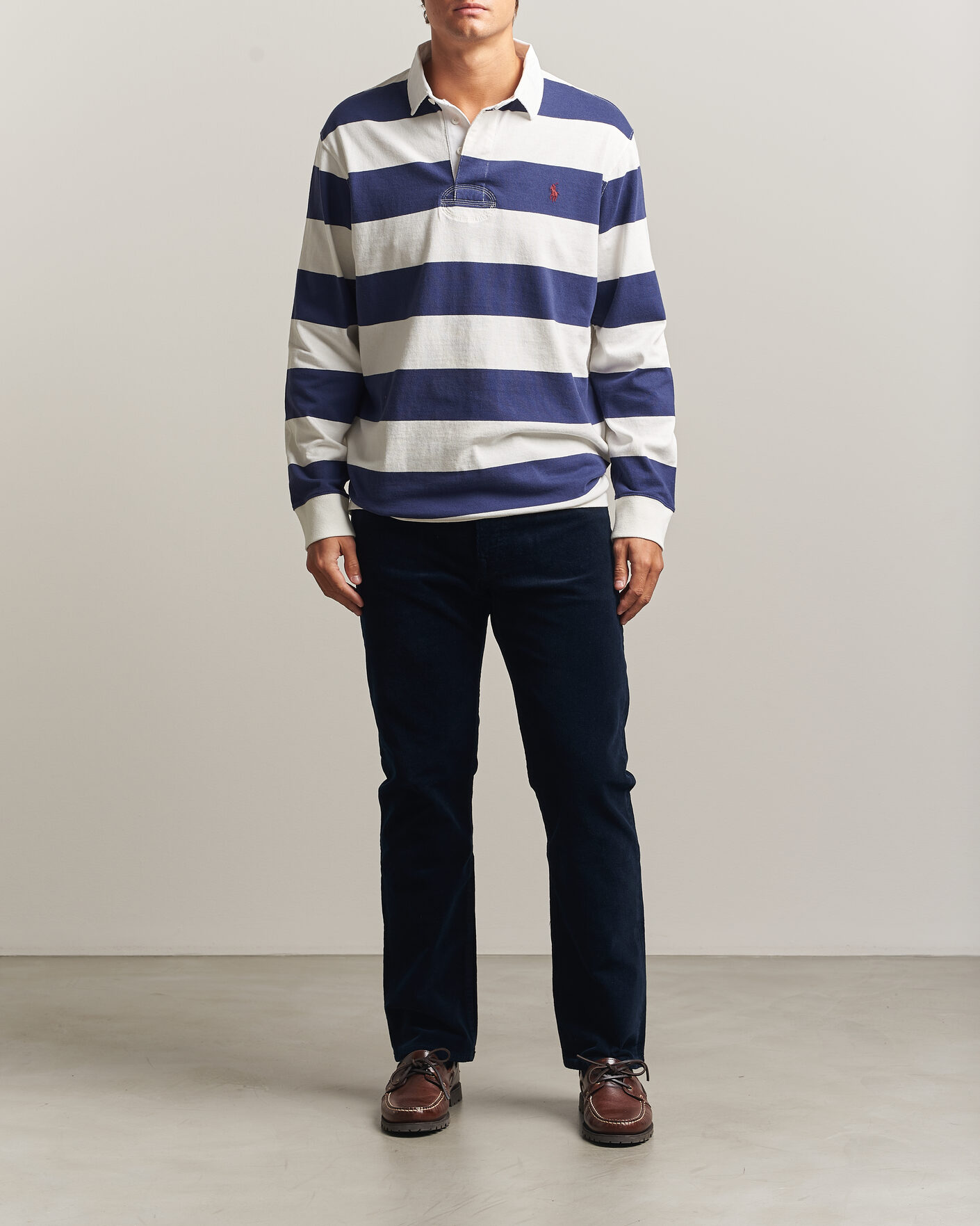 Herre | Trøjer | Polo Ralph Lauren | Striped Jersey Rugger Cream/Navy