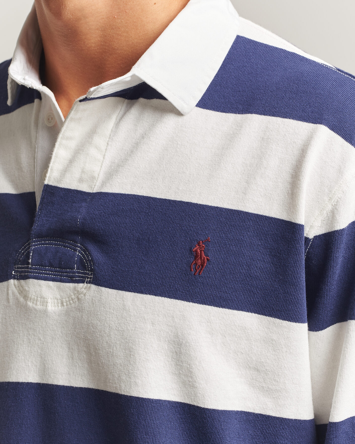 Herre | Trøjer | Polo Ralph Lauren | Striped Jersey Rugger Cream/Navy