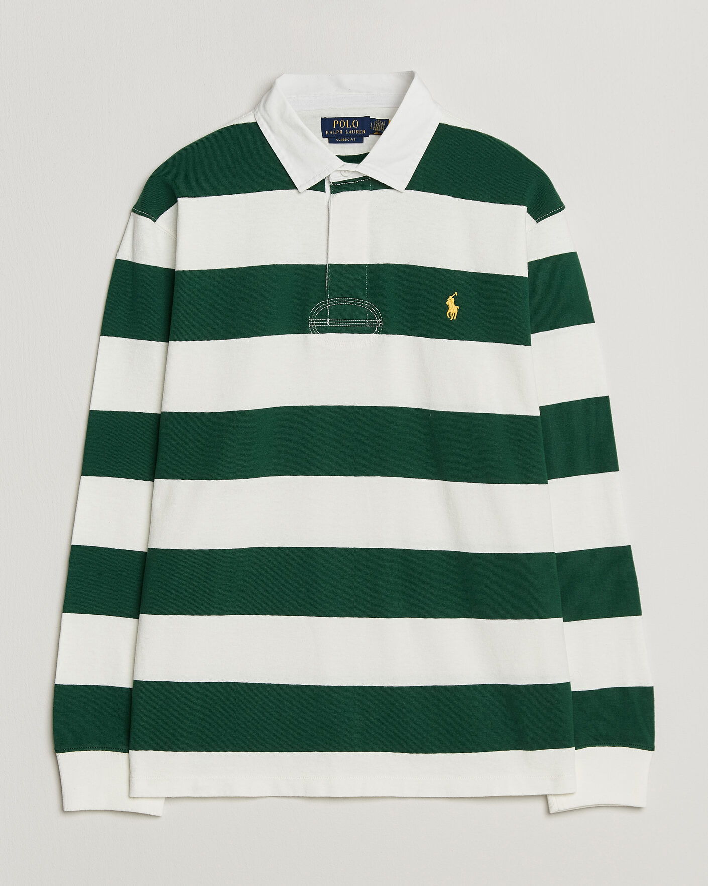 Herre | Trøjer | Polo Ralph Lauren | Striped Jersey Rugger Cream/Forest