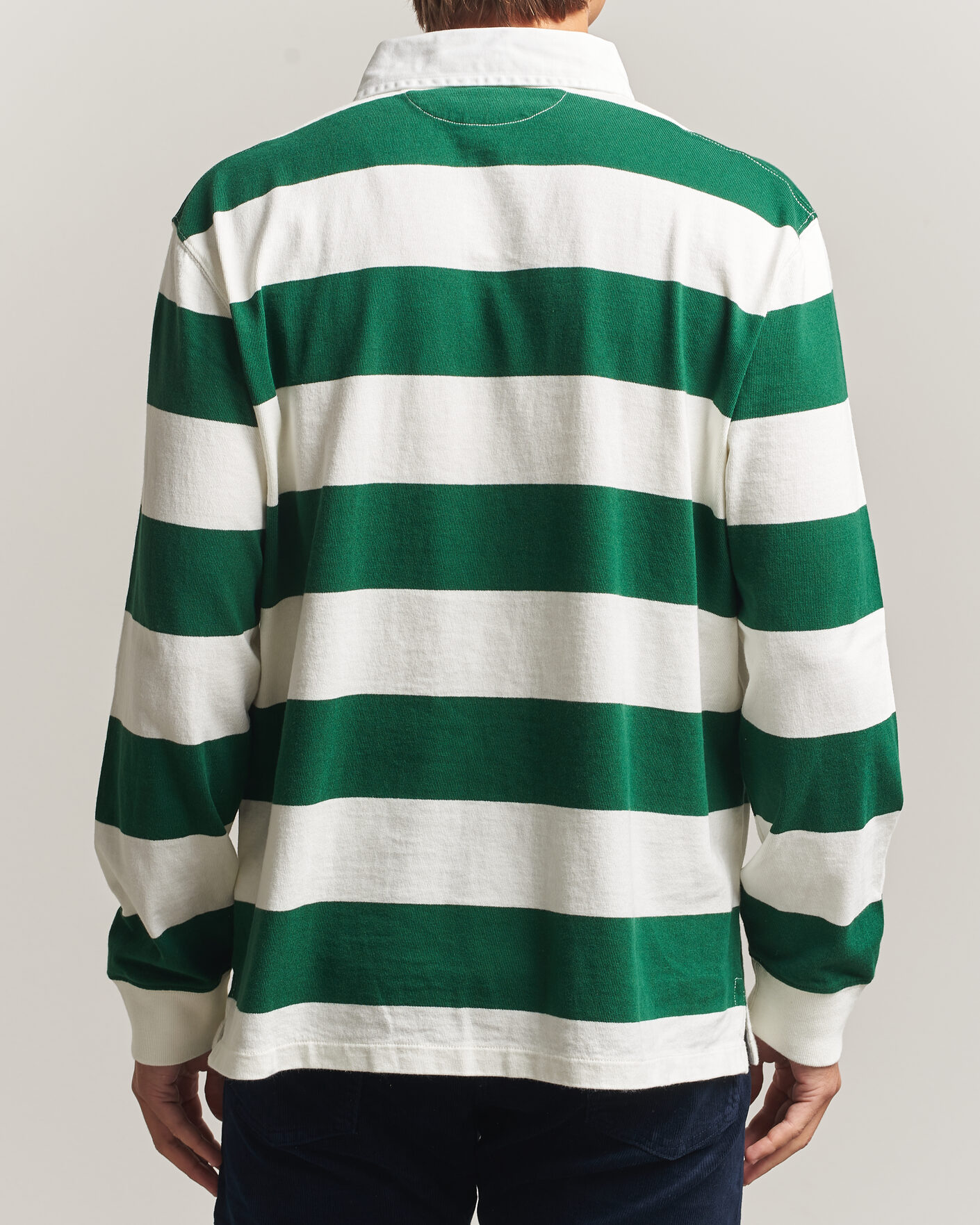 Herre | Trøjer | Polo Ralph Lauren | Striped Jersey Rugger Cream/Forest