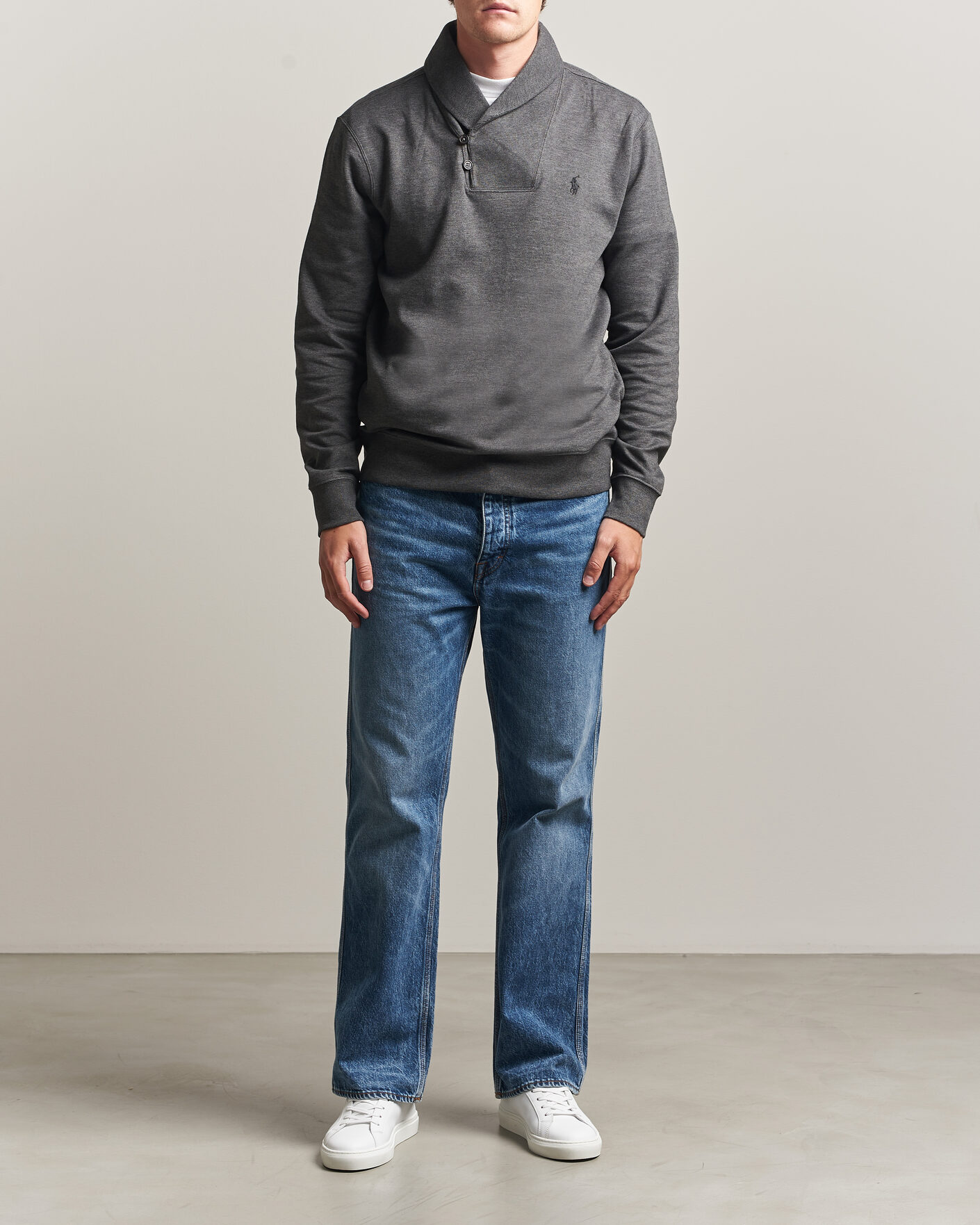 Herre | Trøjer | Polo Ralph Lauren | Double Knitted Shawl Collar Sweater Windsor Heather