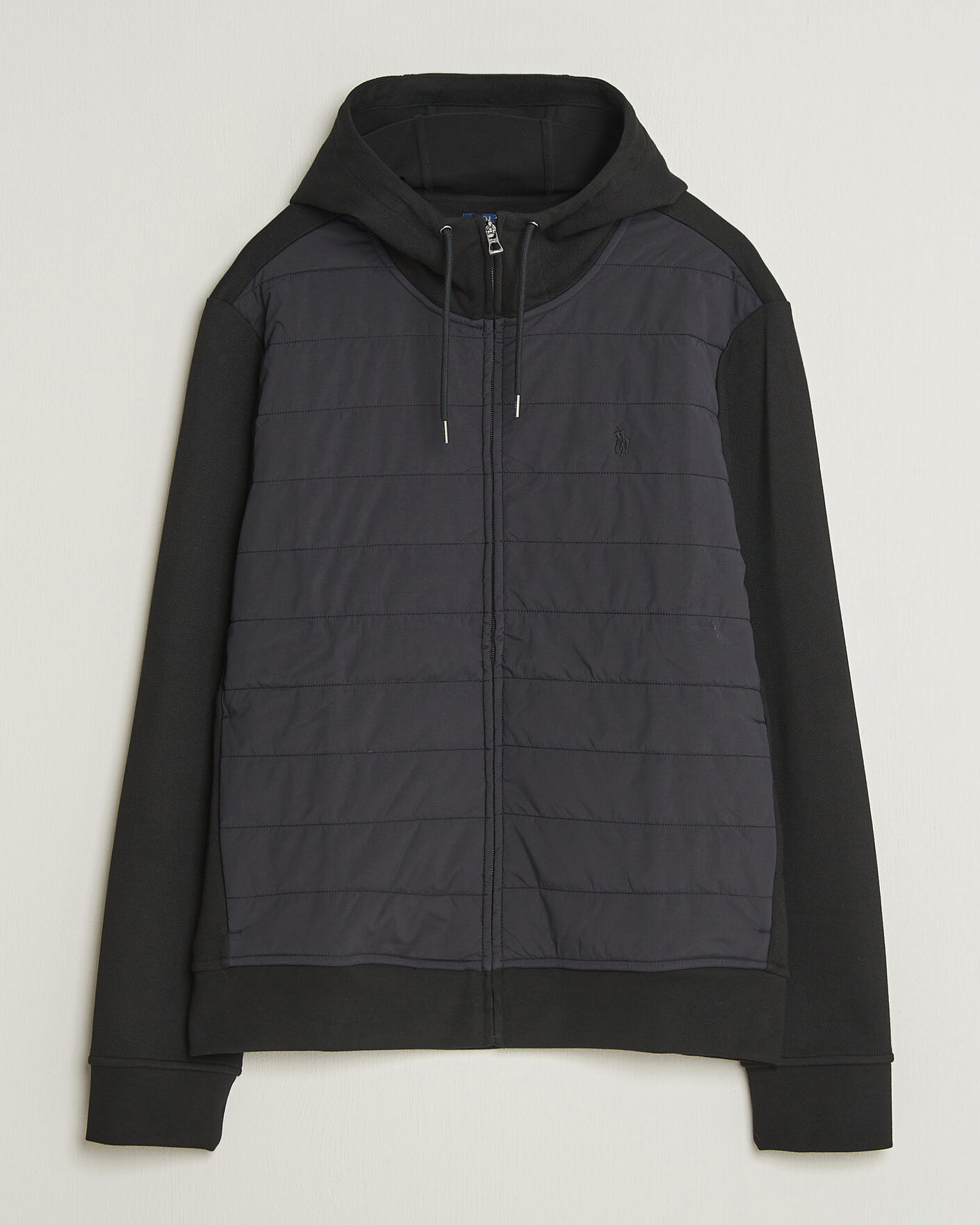 Herre | Trøjer | Polo Ralph Lauren | Double Knitted Jaquard Full Zip Hoodie Polo Black