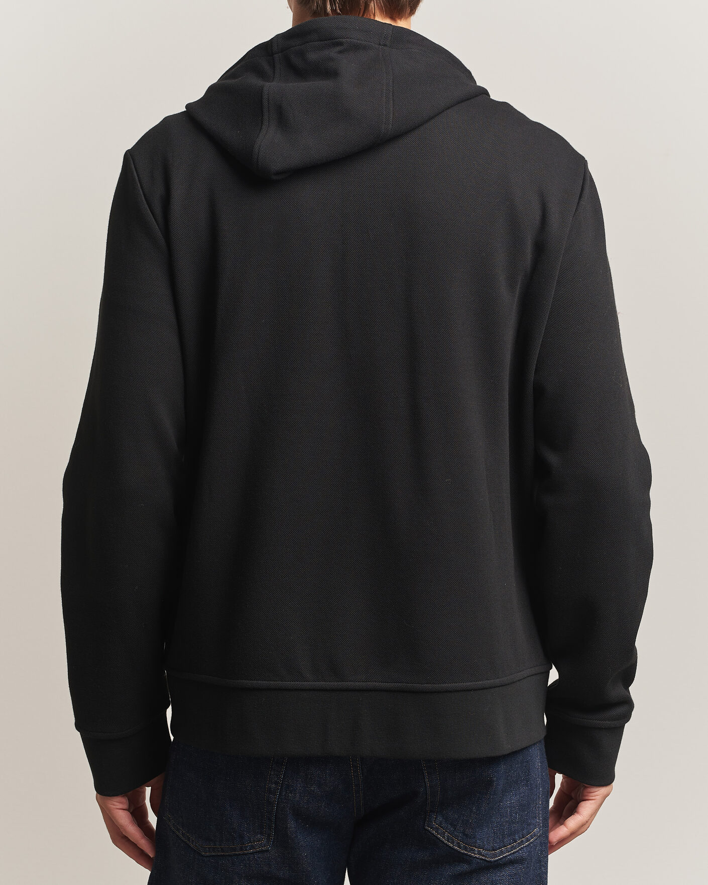 Herre | Trøjer | Polo Ralph Lauren | Double Knitted Jaquard Full Zip Hoodie Polo Black