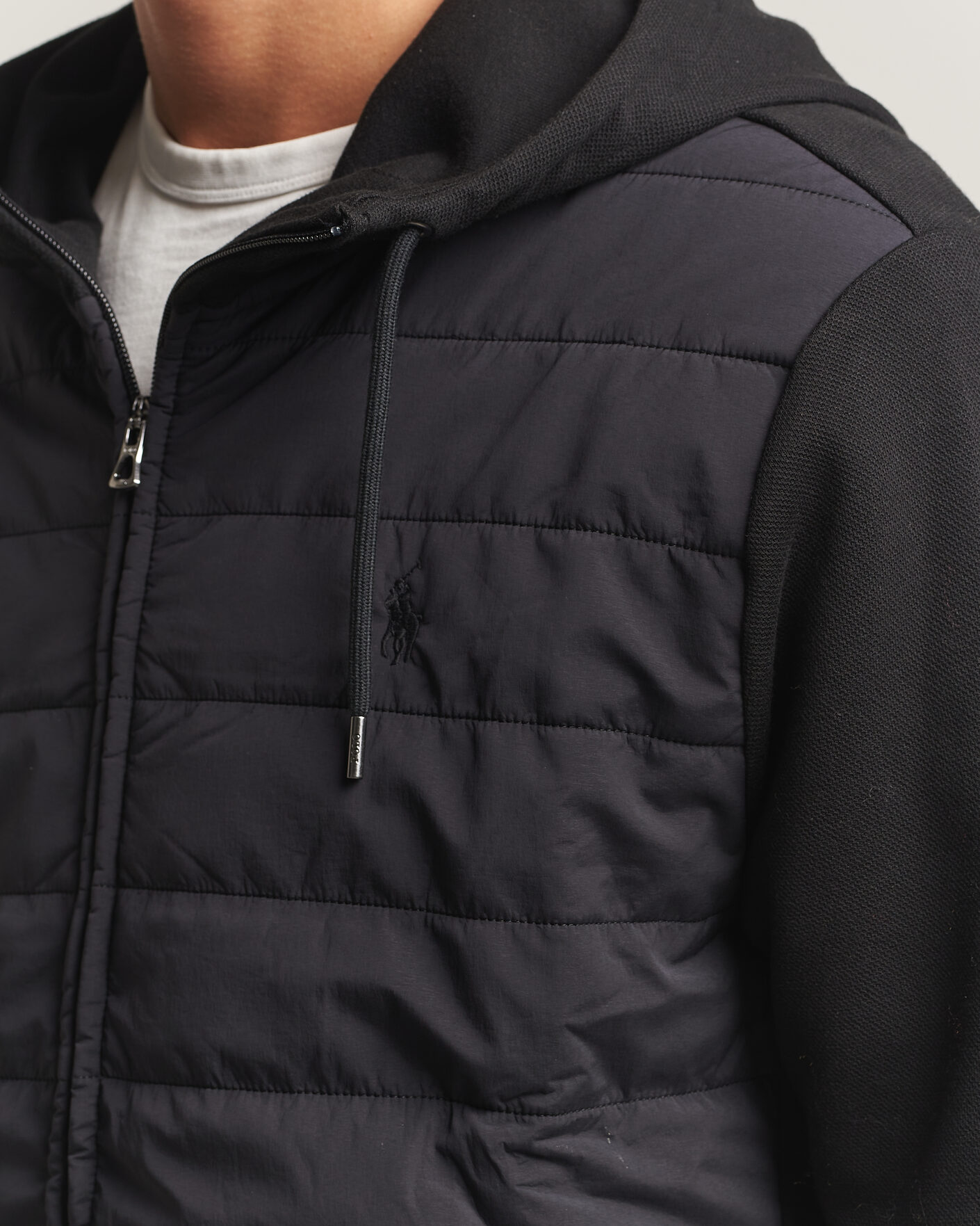 Herre | Trøjer | Polo Ralph Lauren | Double Knitted Jaquard Full Zip Hoodie Polo Black
