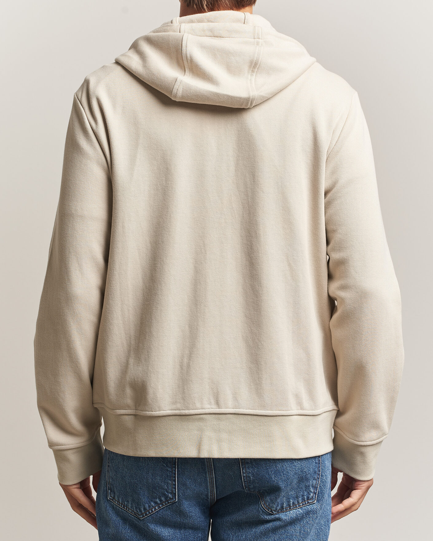 Herre | Trøjer | Polo Ralph Lauren | Double Knitted Jaquard Full Zip Hoodie Stoneware Grey