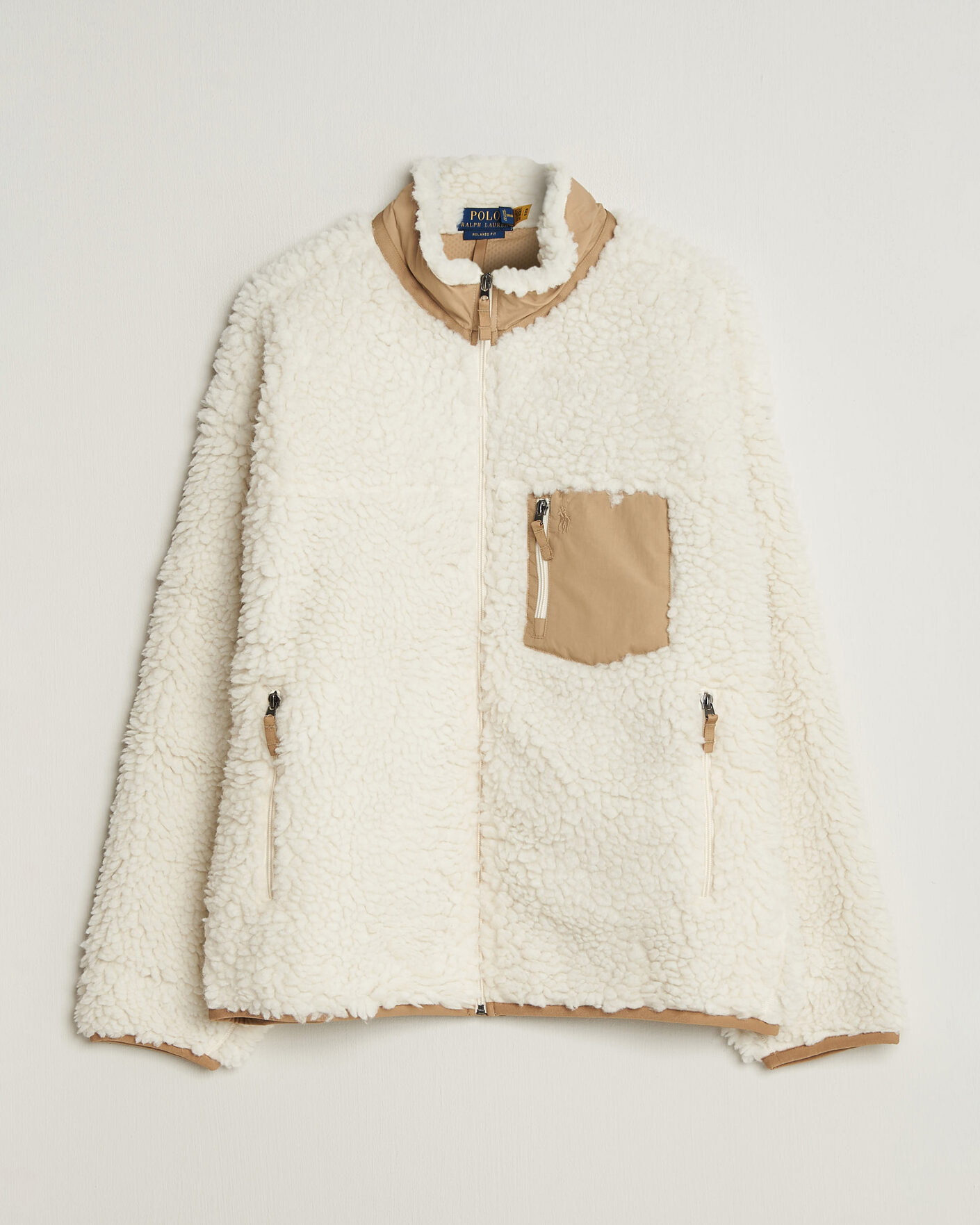 Herre | Trøjer | Polo Ralph Lauren | Shaggy Hi Pile Full Zip Clubhouse Cream