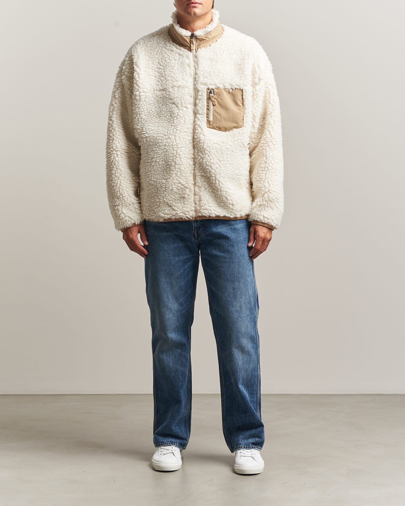 Herre | Trøjer | Polo Ralph Lauren | Shaggy Hi Pile Full Zip Clubhouse Cream
