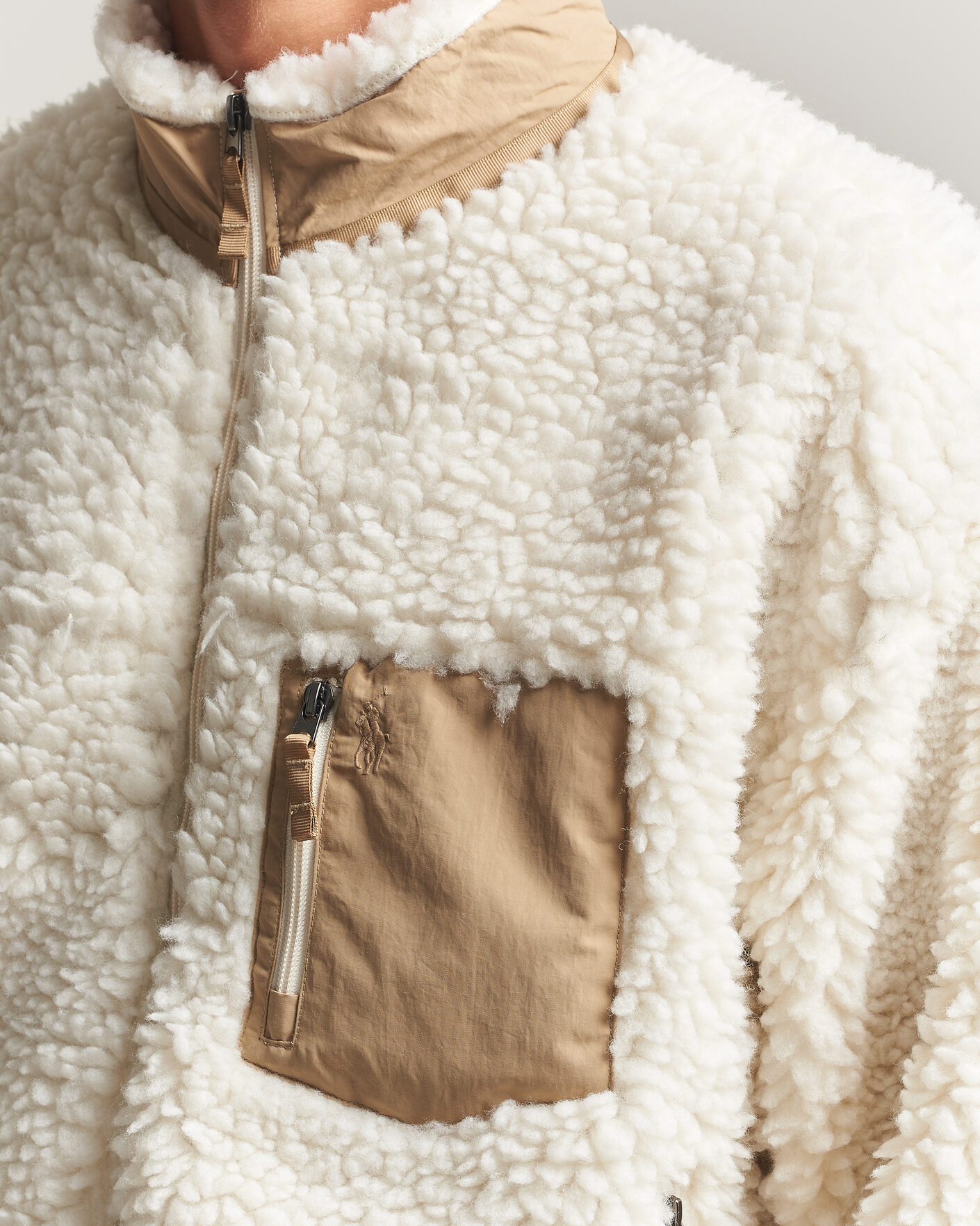 Herre | Trøjer | Polo Ralph Lauren | Shaggy Hi Pile Full Zip Clubhouse Cream