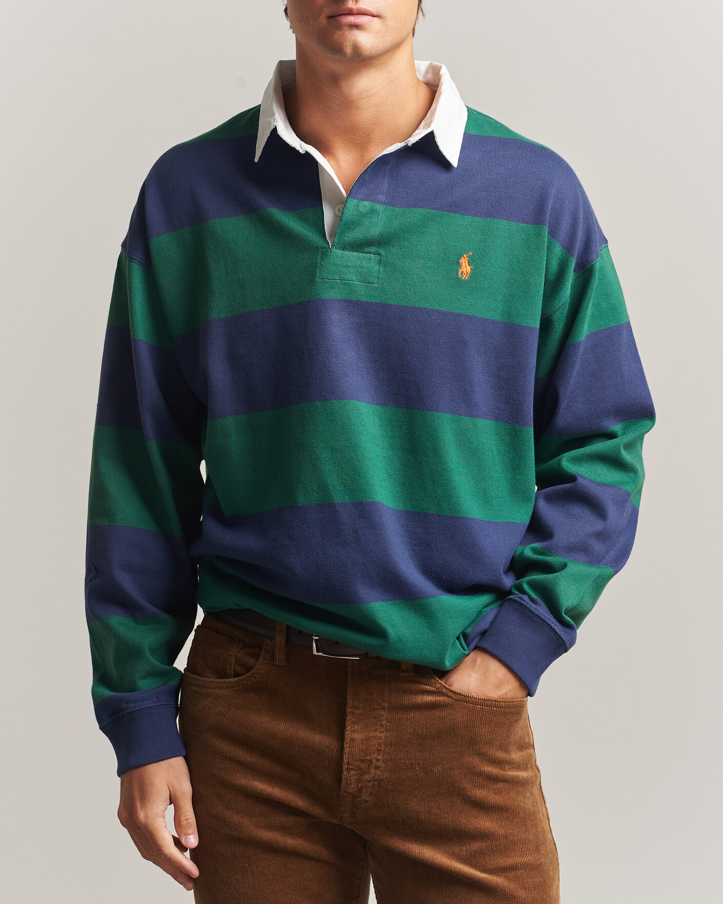 Herre | Trøjer | Polo Ralph Lauren | Jersey Knitted Rugby Pullover Green/Cobolt
