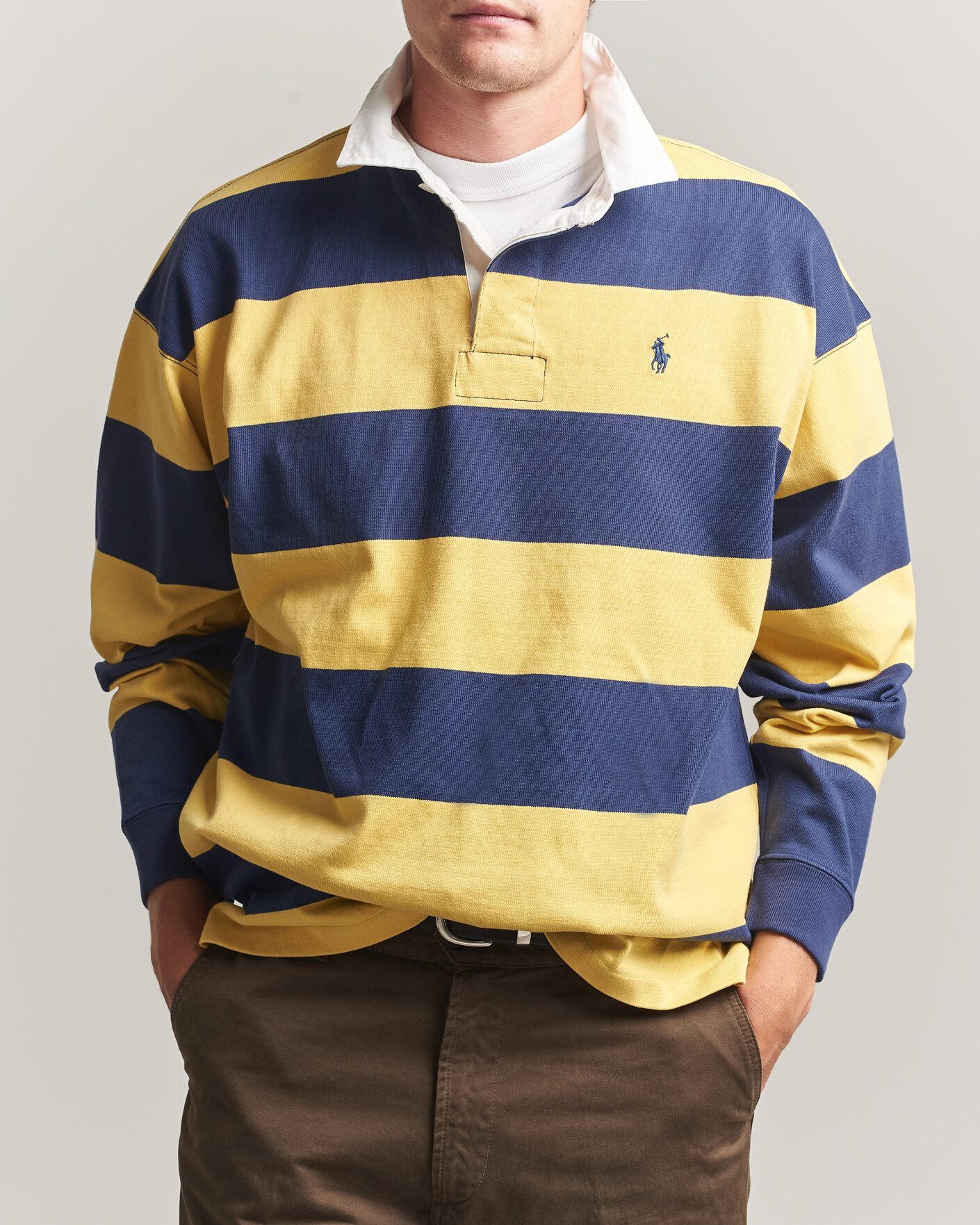 Herre | Trøjer | Polo Ralph Lauren | Jersey Knitted Rugby Pullover Yellow/Cobolt