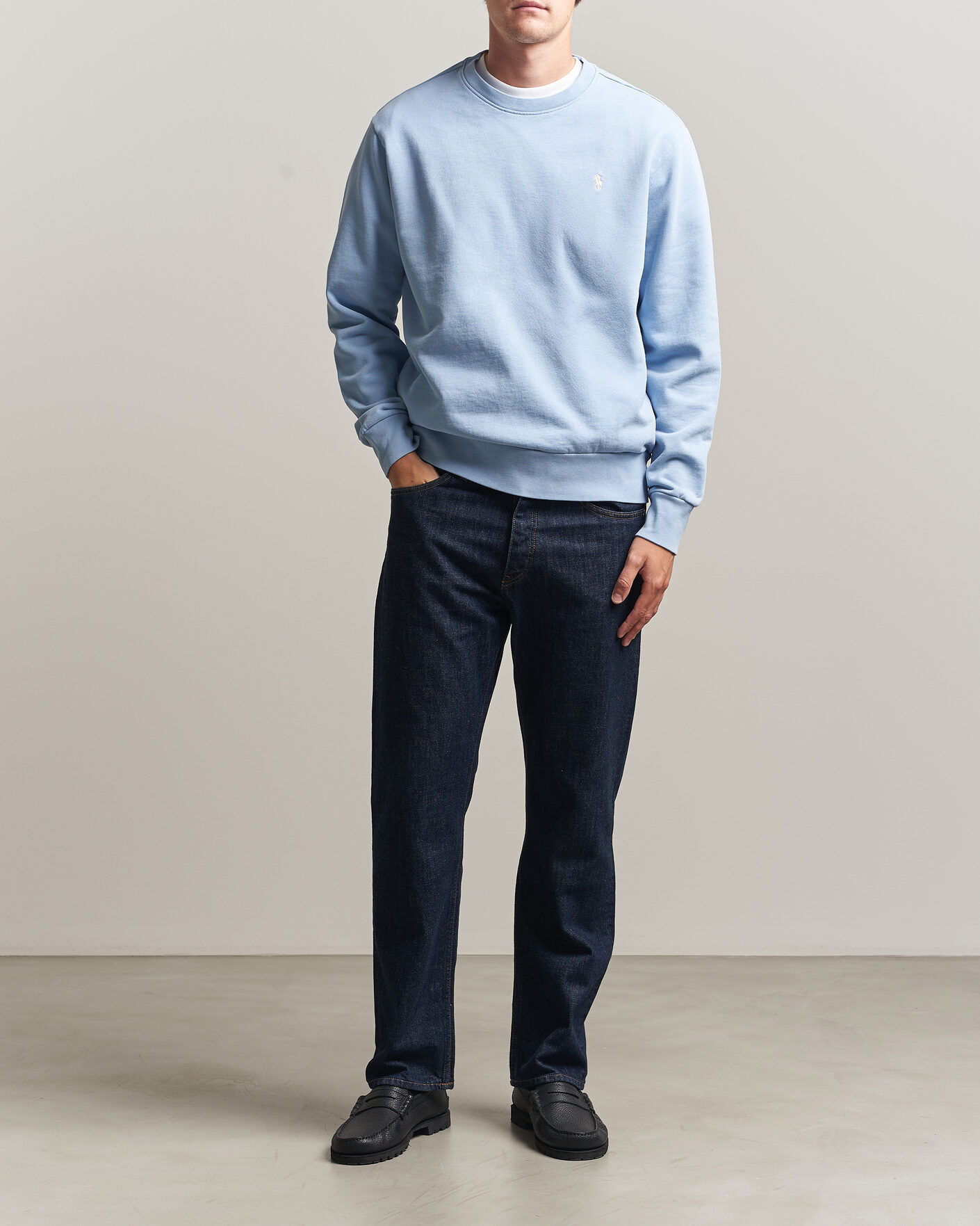 Herre | Trøjer | Polo Ralph Lauren | Loopback Terry Sweatshirt Chambray Blue