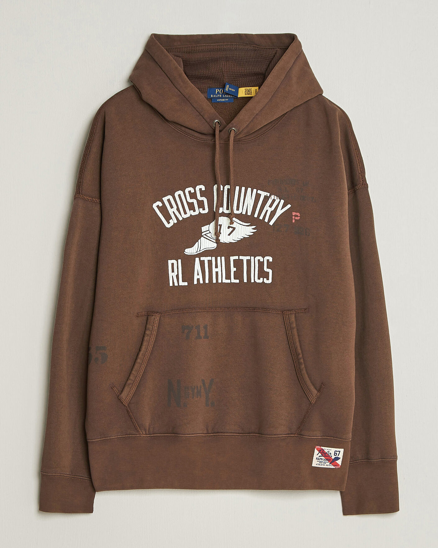 Herre | Trøjer | Polo Ralph Lauren | Fleece Printed Hoodie Court Brown