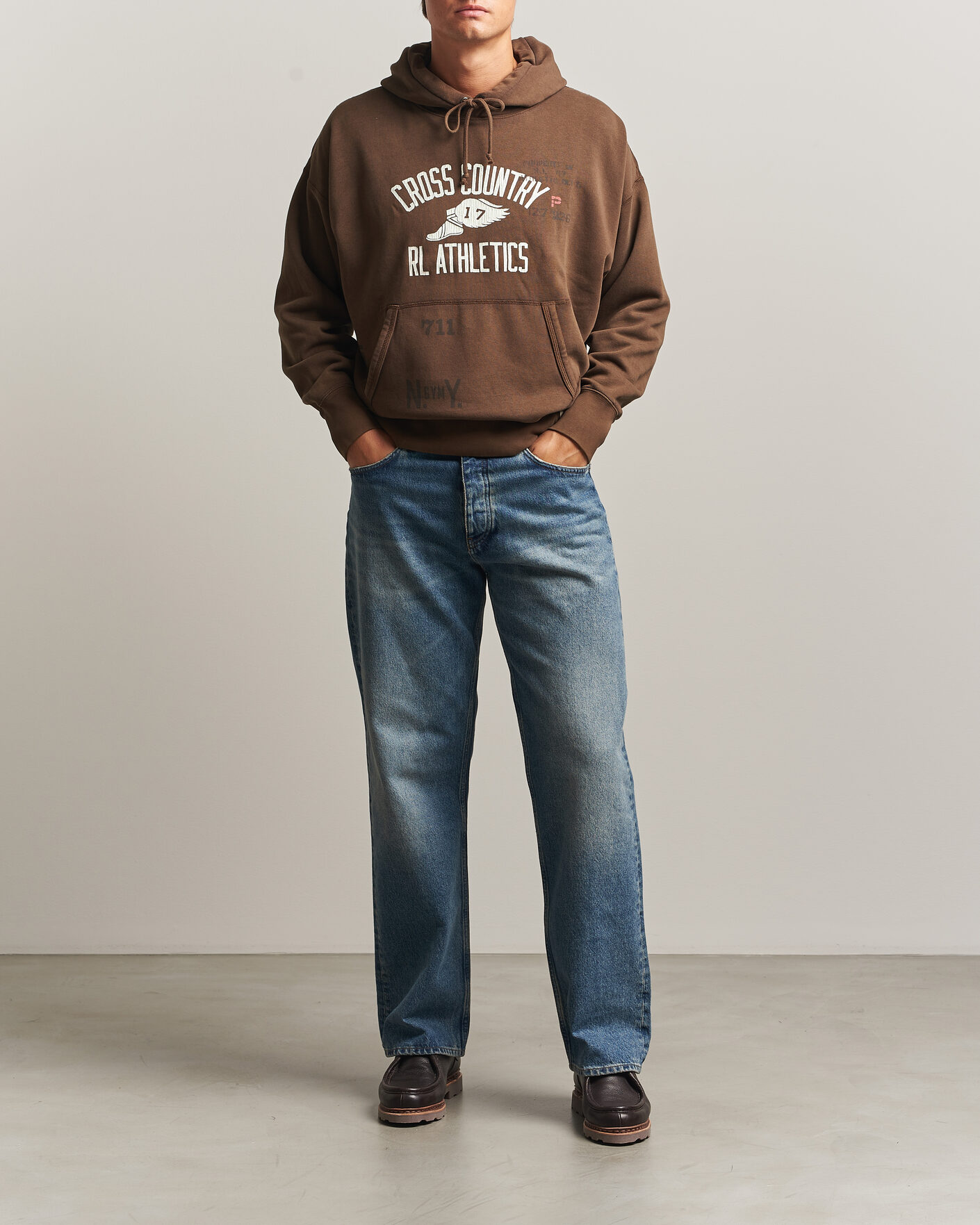 Herre | Trøjer | Polo Ralph Lauren | Fleece Printed Hoodie Court Brown
