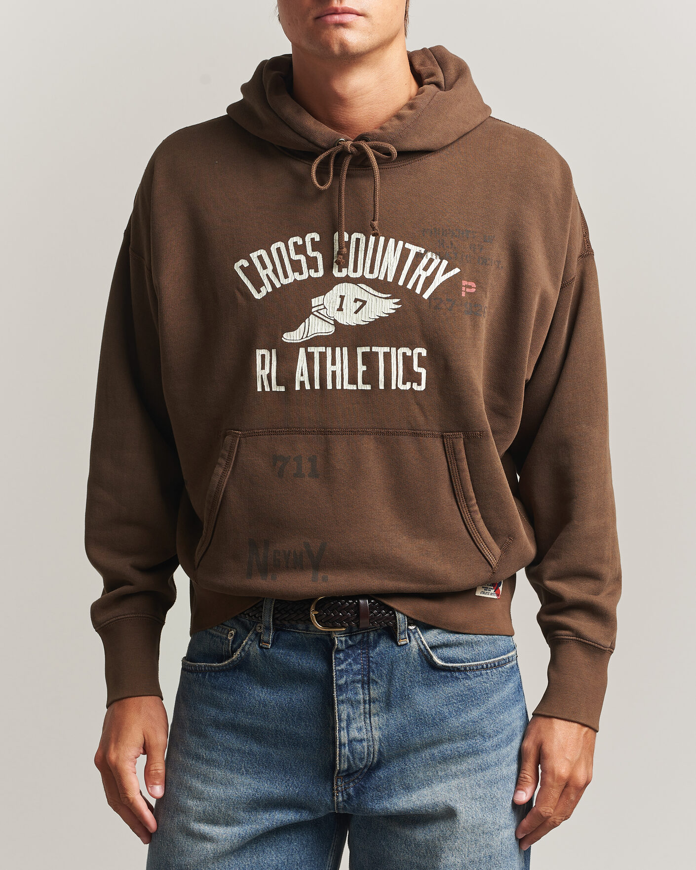 Herre | Trøjer | Polo Ralph Lauren | Fleece Printed Hoodie Court Brown