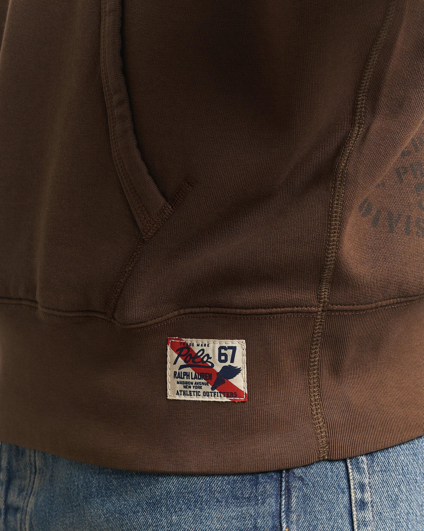 Herre | Trøjer | Polo Ralph Lauren | Fleece Printed Hoodie Court Brown