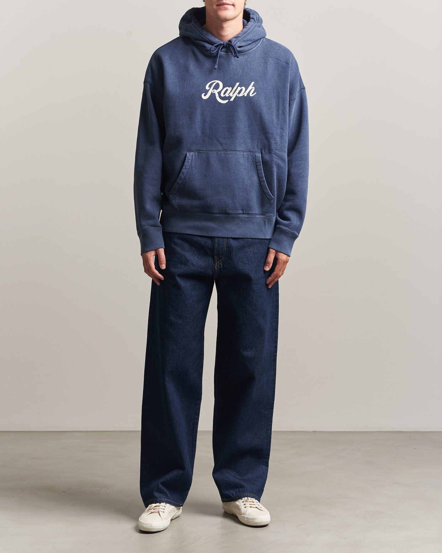 Herre | Trøjer | Polo Ralph Lauren | Vintage Fleece Logo Hoodie Dark Cobalt