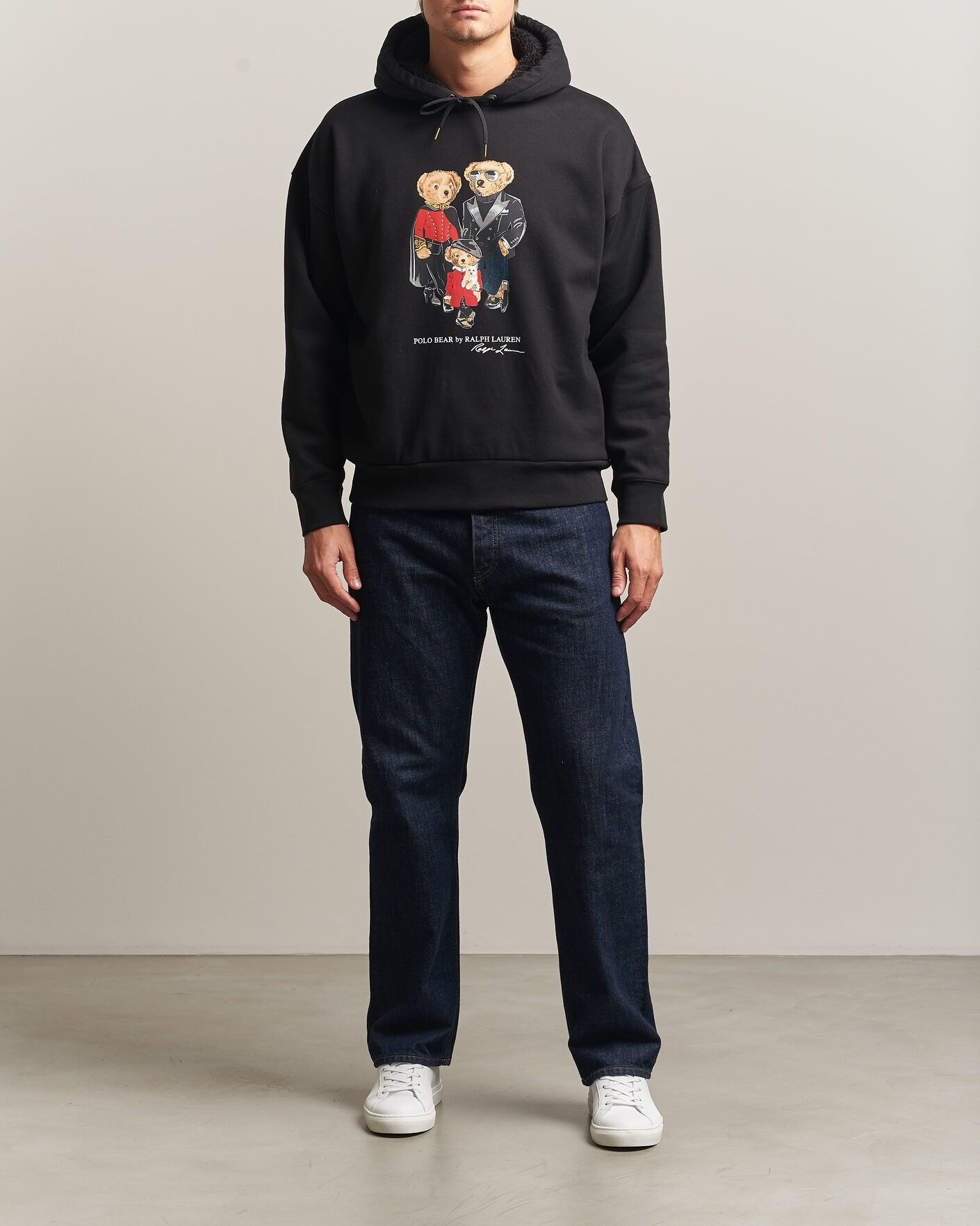 Herre | Trøjer | Polo Ralph Lauren | Magic Fleece Bear Hoodie Polo Black