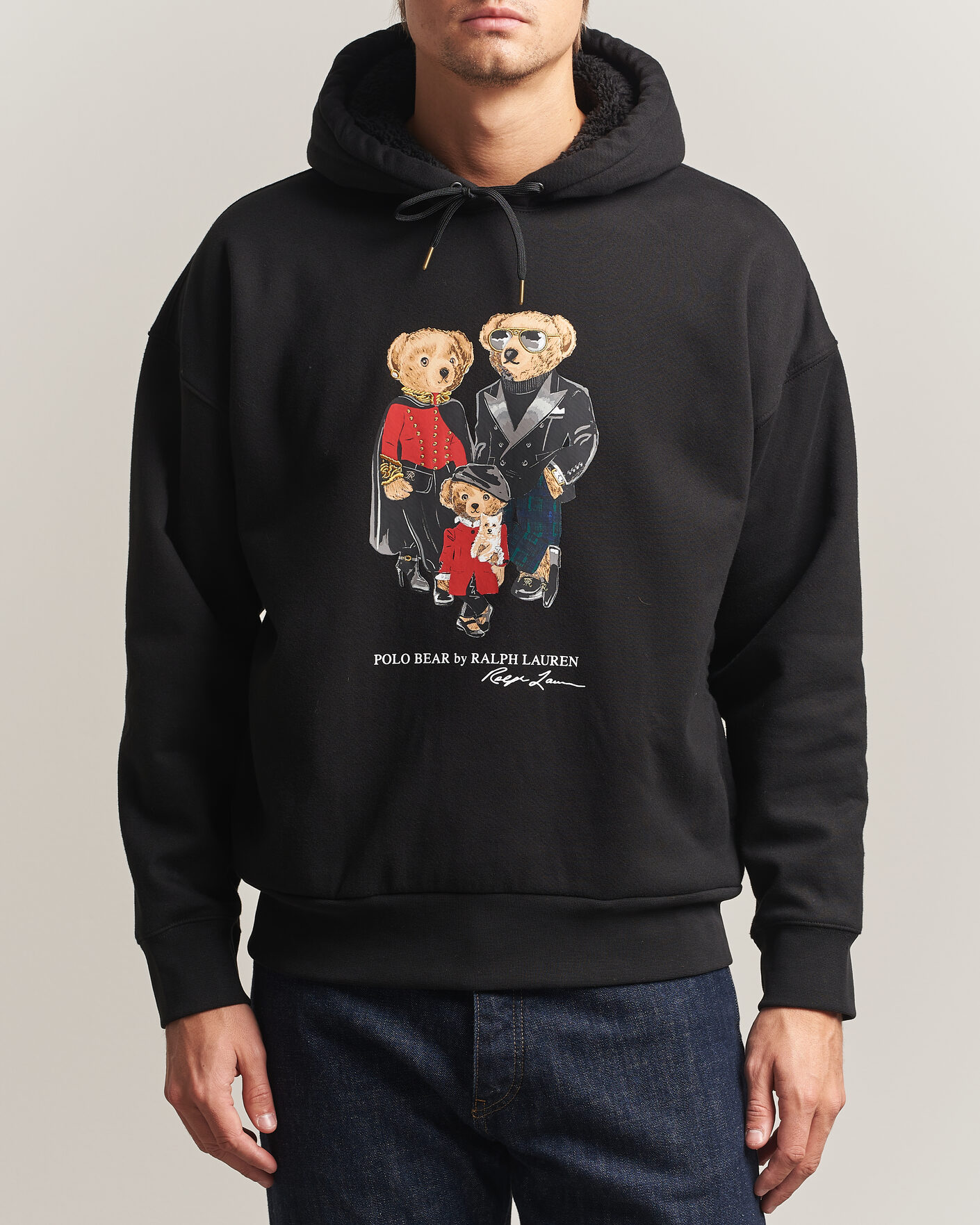 Herre | Trøjer | Polo Ralph Lauren | Magic Fleece Bear Hoodie Polo Black