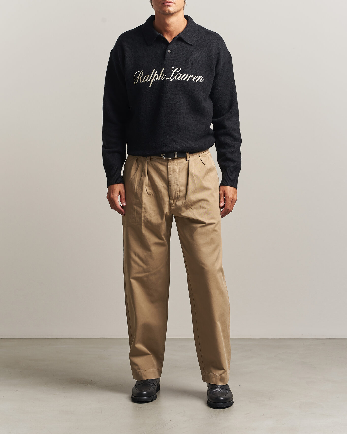 Herre | Trøjer | Polo Ralph Lauren | Wool/Alpaca Rugby Sweater Polo Black