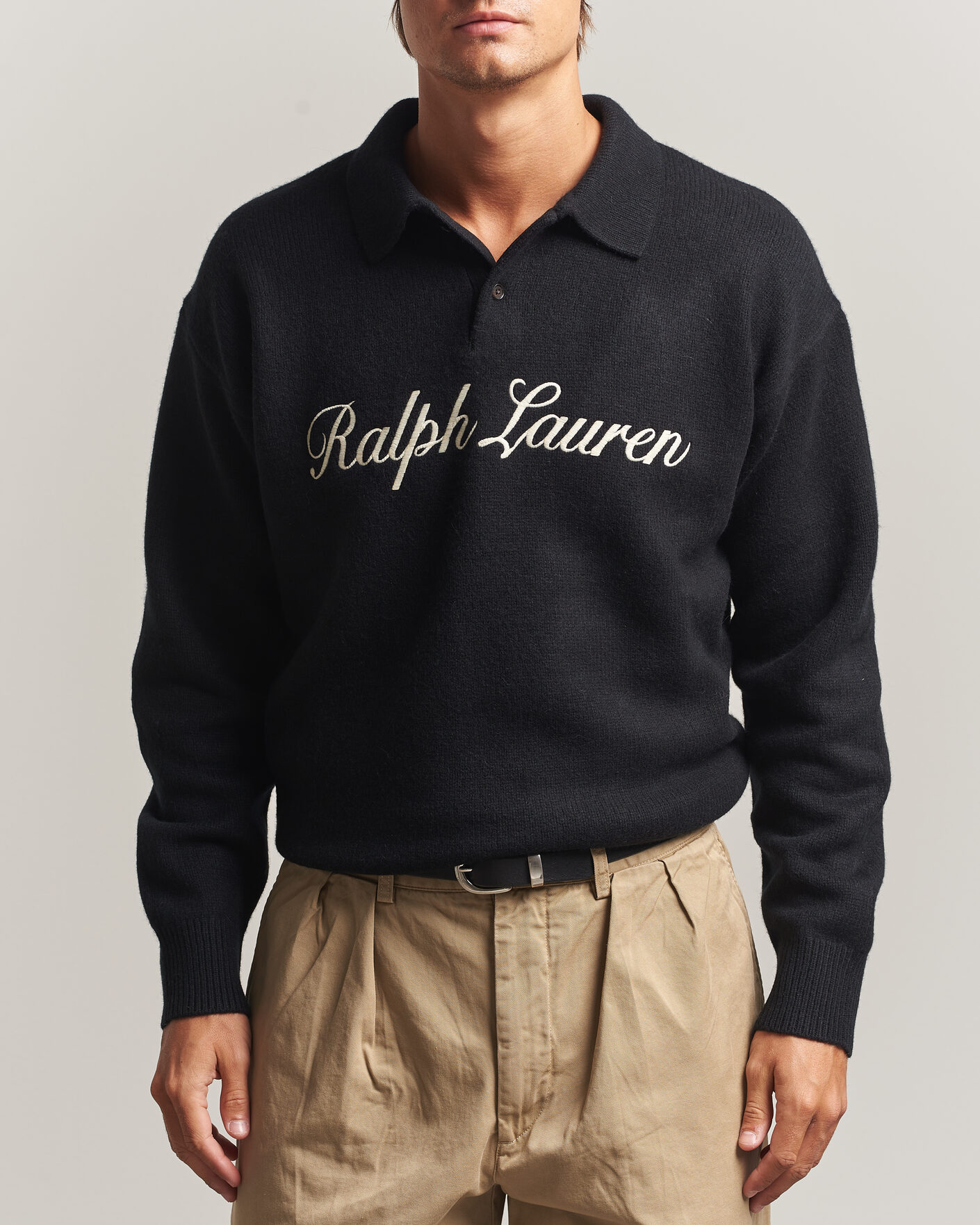 Herre | Trøjer | Polo Ralph Lauren | Wool/Alpaca Rugby Sweater Polo Black