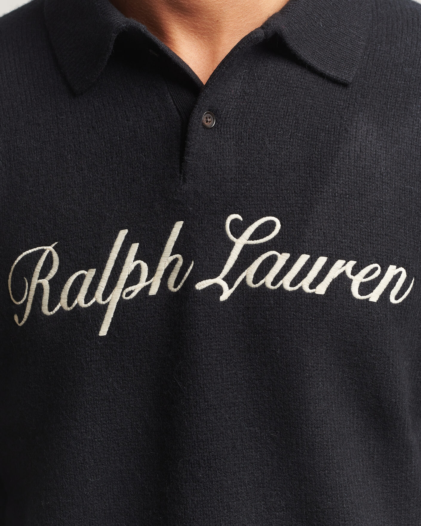 Herre | Trøjer | Polo Ralph Lauren | Wool/Alpaca Rugby Sweater Polo Black