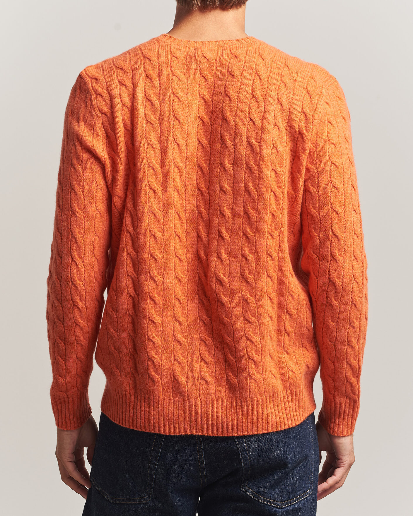 Herre | Trøjer | Polo Ralph Lauren | Wool/Cashmere Cable Crew Neck Orange Jasper Heather