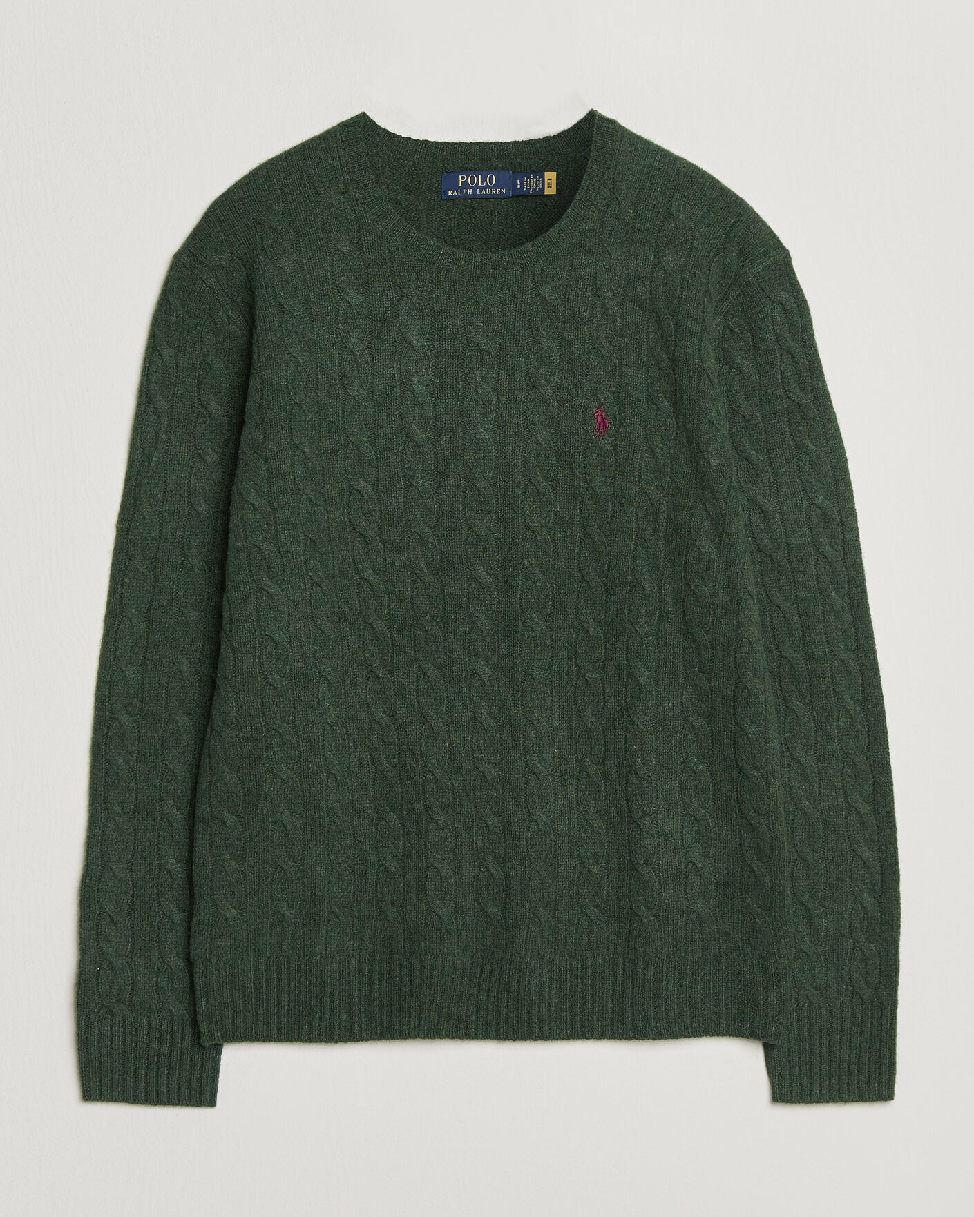 Herre | Trøjer | Polo Ralph Lauren | Wool/Cashmere Cable Crew Neck Lodgepole Pine Heather